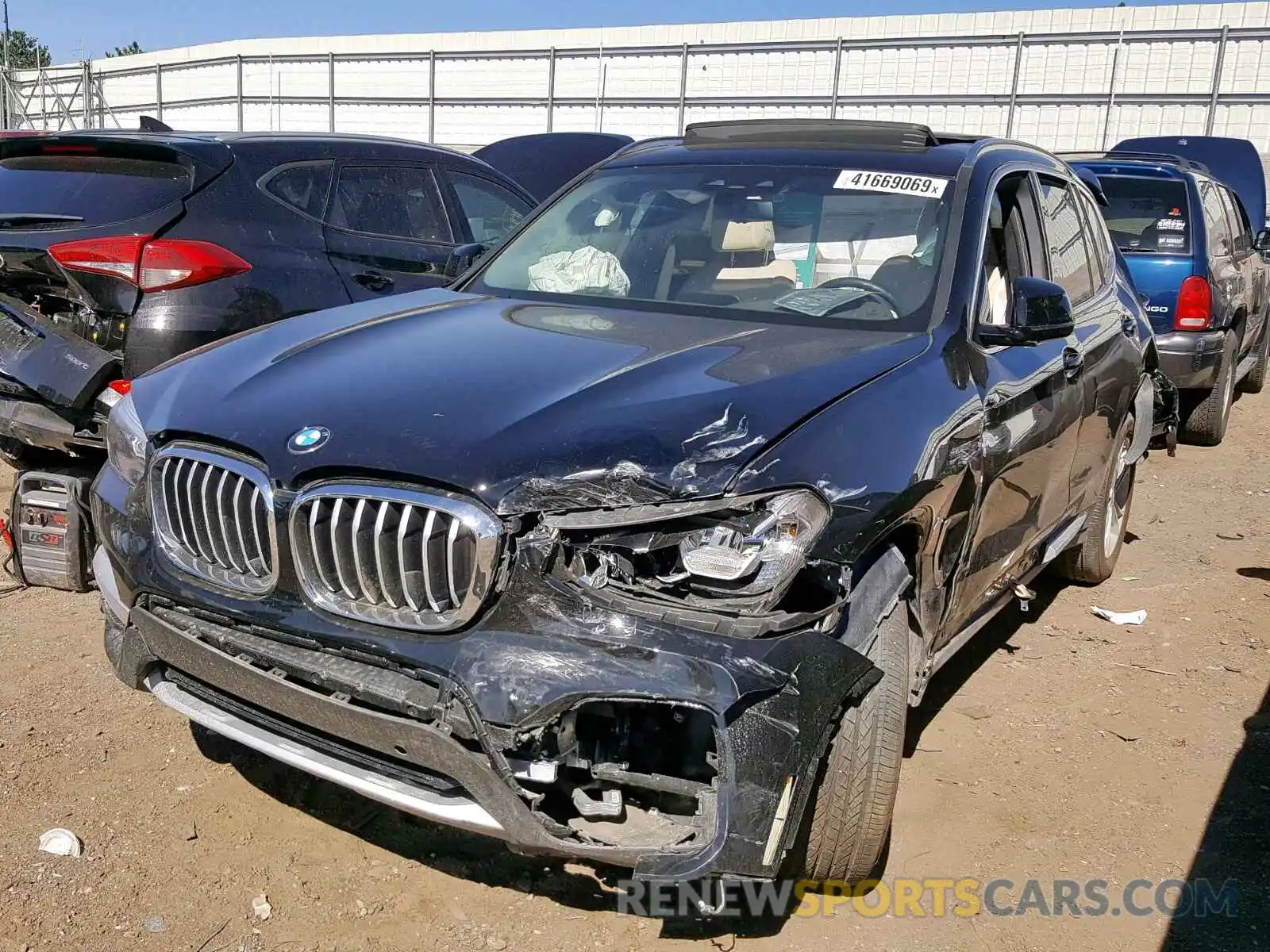 2 Photograph of a damaged car 5UXTR7C52KLF32906 BMW X3 SDRIVE3 2019
