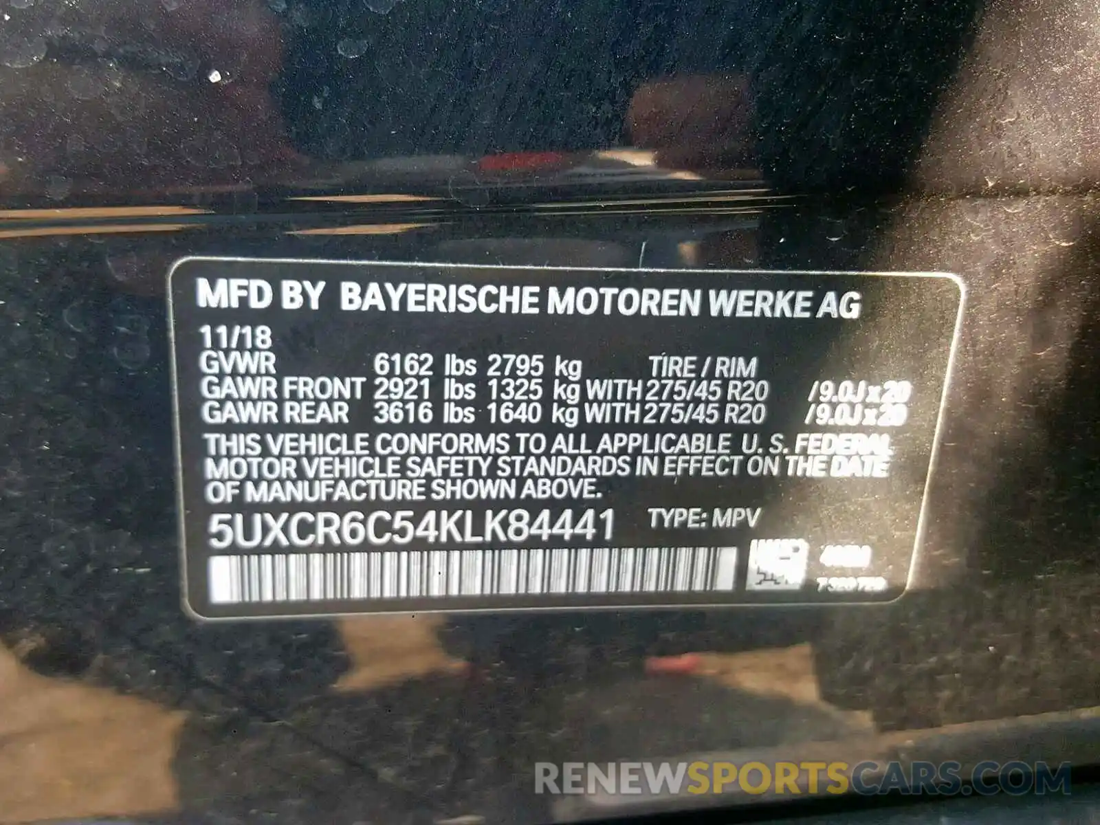10 Photograph of a damaged car 5UXCR6C54KLK84441 BMW X5 XDRIVE4 2019