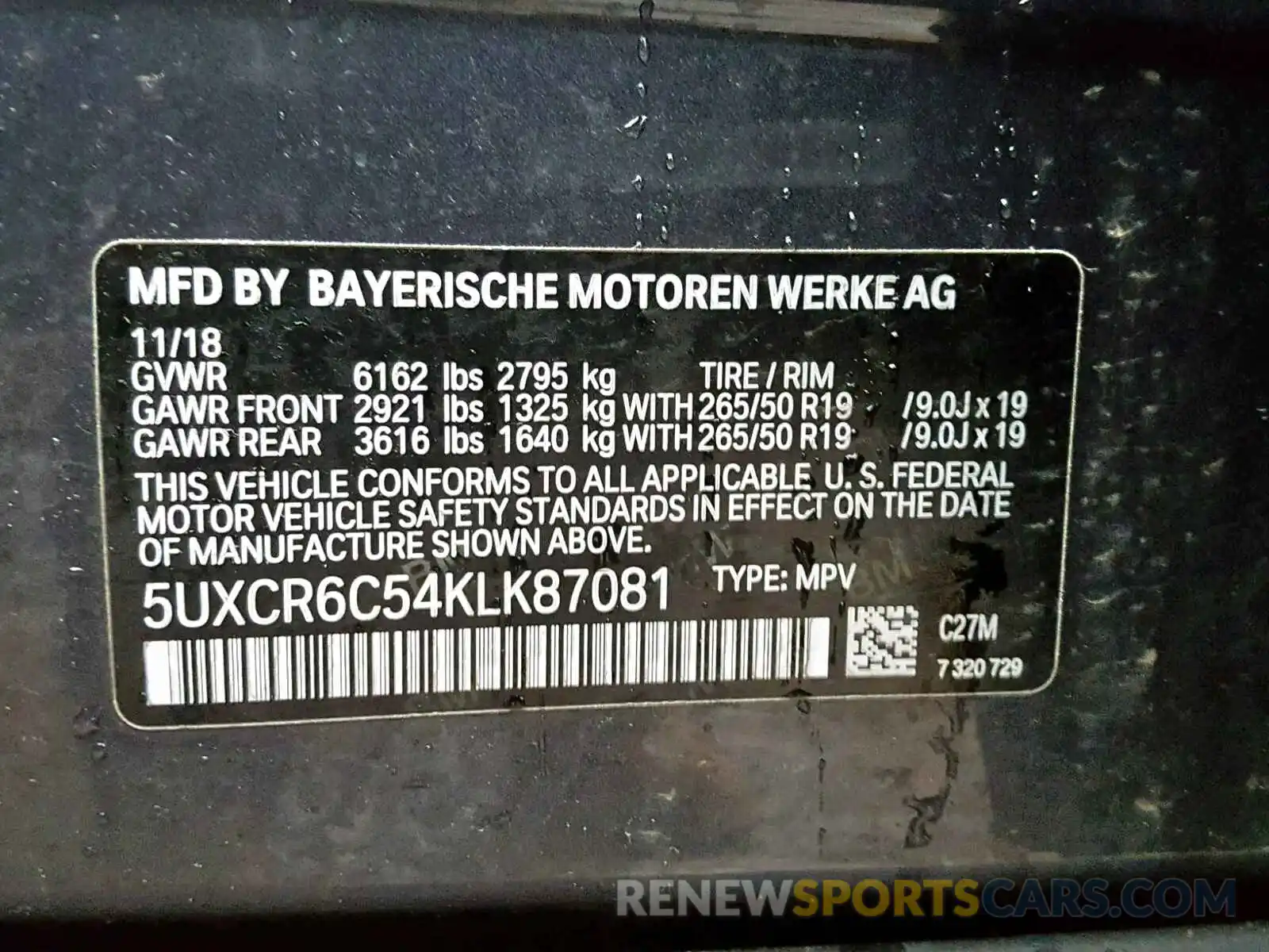 10 Photograph of a damaged car 5UXCR6C54KLK87081 BMW X5 XDRIVE4 2019