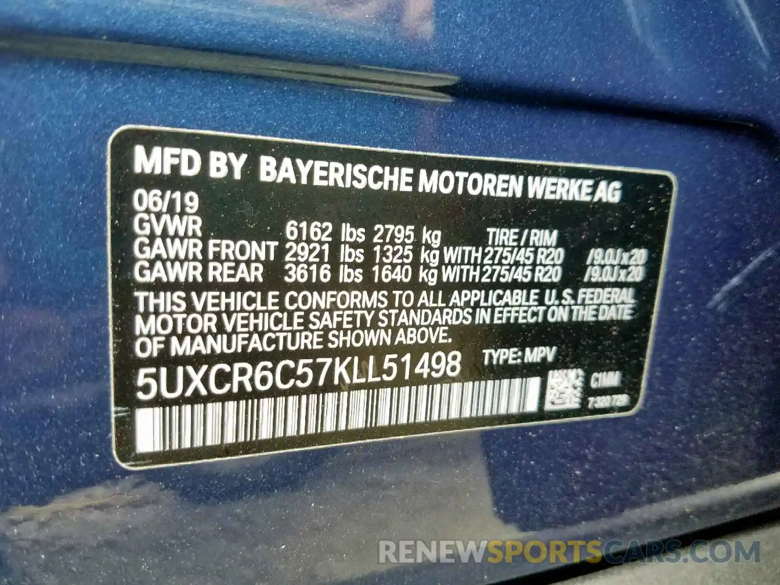 10 Photograph of a damaged car 5UXCR6C57KLL51498 BMW X5 XDRIVE4 2019