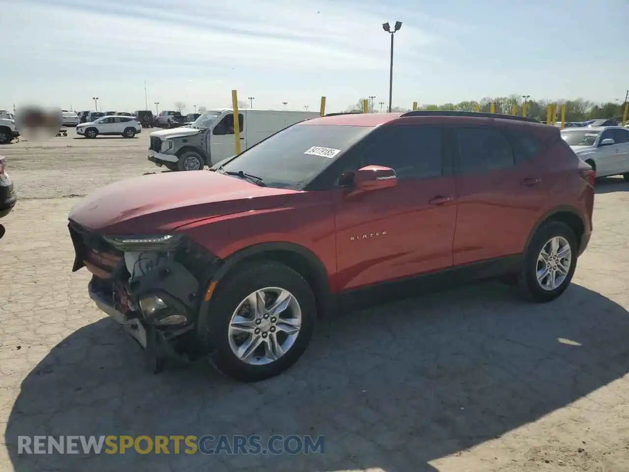 1 Photograph of a damaged car 3GNKBBRA7MS534872 CHEVROLET BLAZER 2021