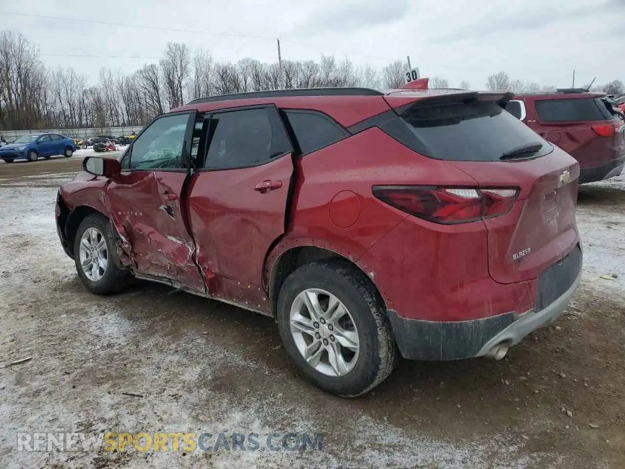2 Photograph of a damaged car 3GNKBCRS3MS555250 CHEVROLET BLAZER 2021