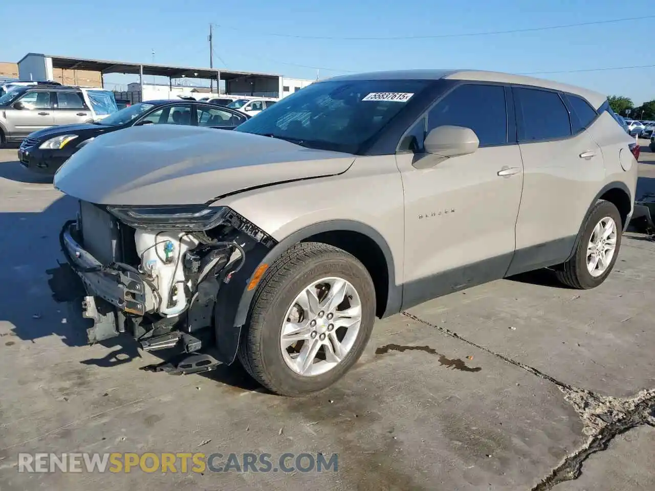 1 Photograph of a damaged car 3GNKBCRSXMS542267 CHEVROLET BLAZER 2021