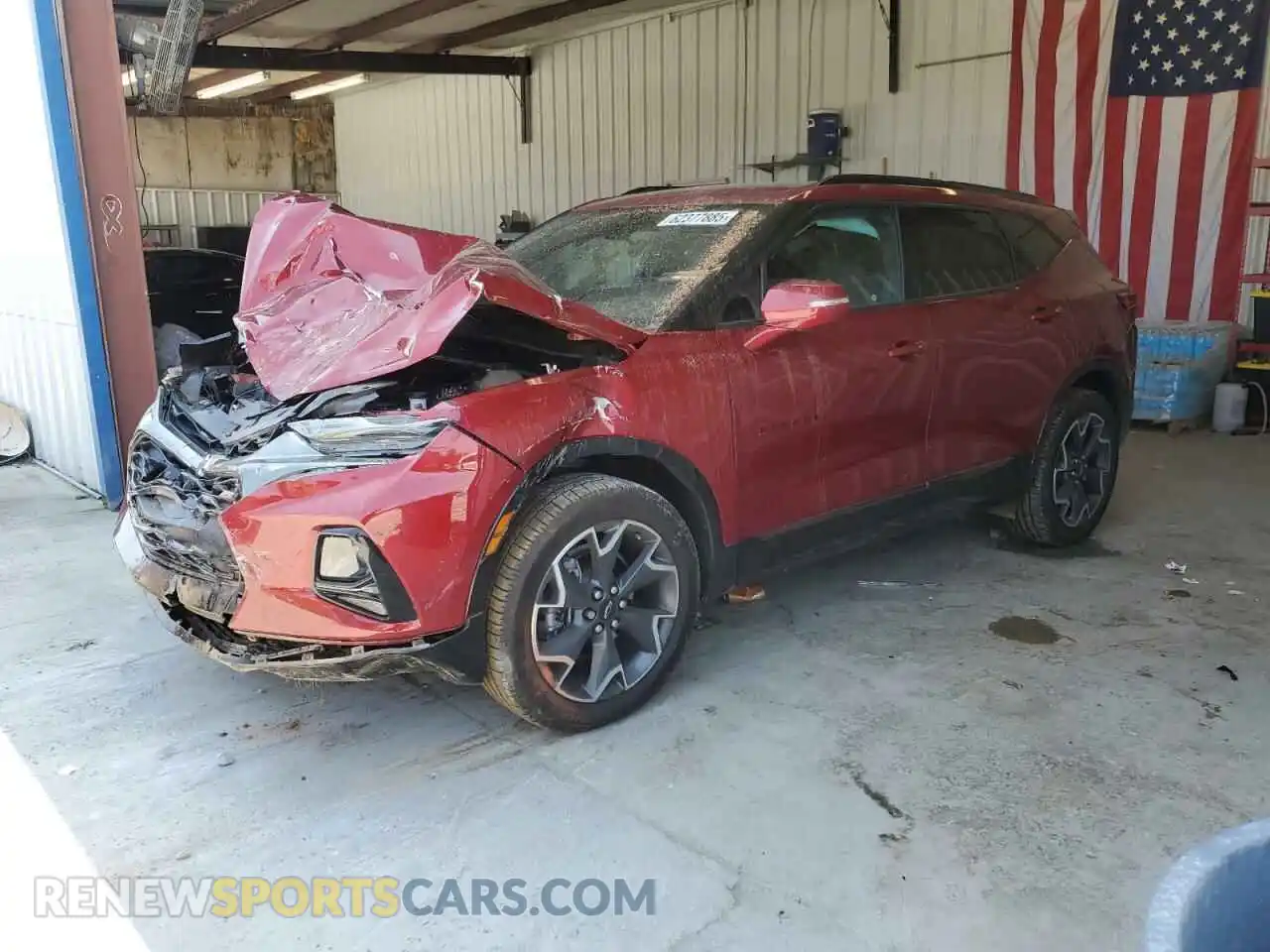 1 Фотография поврежденного автомобиля 3GNKBERS0MS550972 CHEVROLET BLAZER 2021
