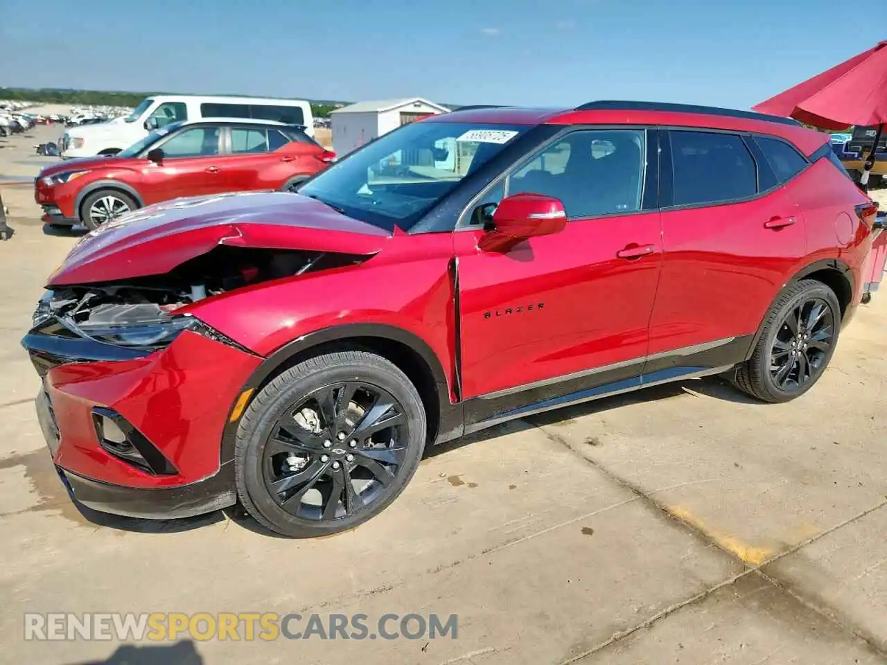 1 Фотография поврежденного автомобиля 3GNKBERS3MS512684 CHEVROLET BLAZER 2021