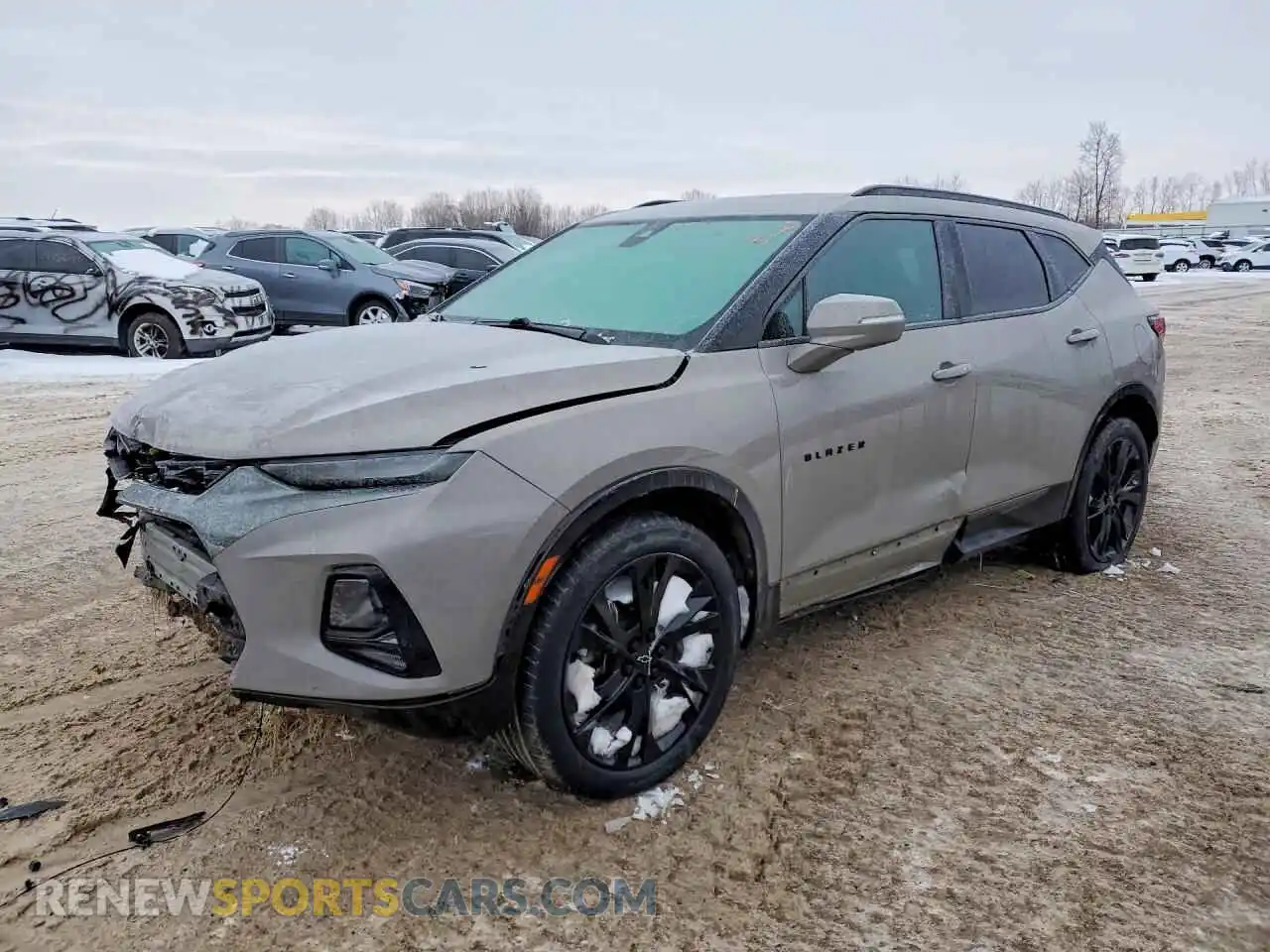 1 Photograph of a damaged car 3GNKBERS3MS533051 CHEVROLET BLAZER 2021