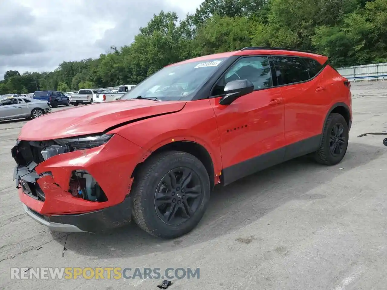 1 Photograph of a damaged car 3GNKBHR49MS518993 CHEVROLET BLAZER 2021