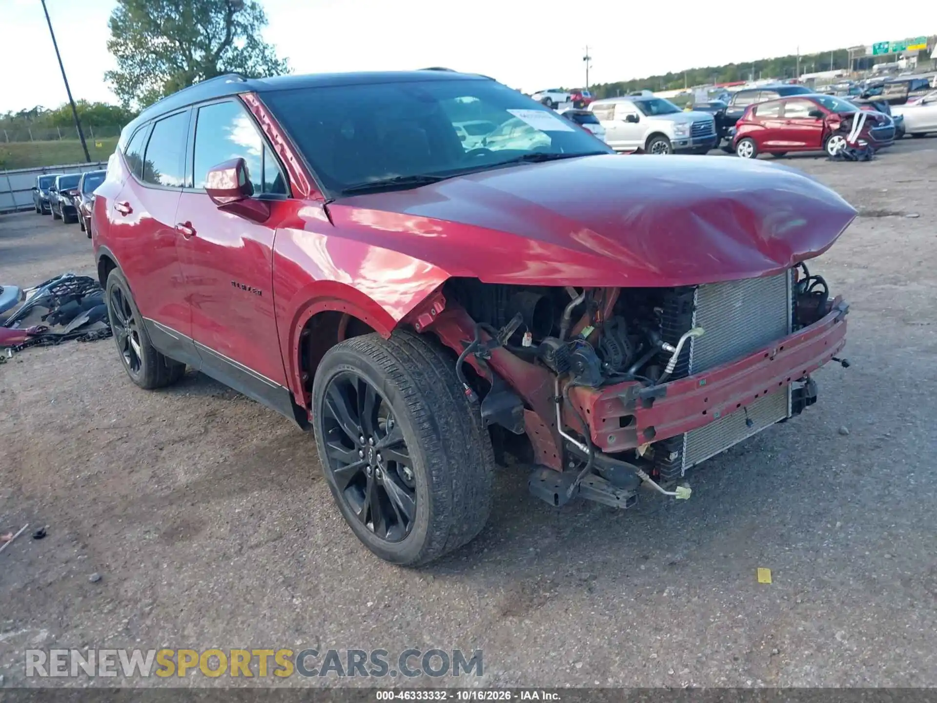 1 Photograph of a damaged car 3GNKBERS7NS129994 CHEVROLET BLAZER 2022