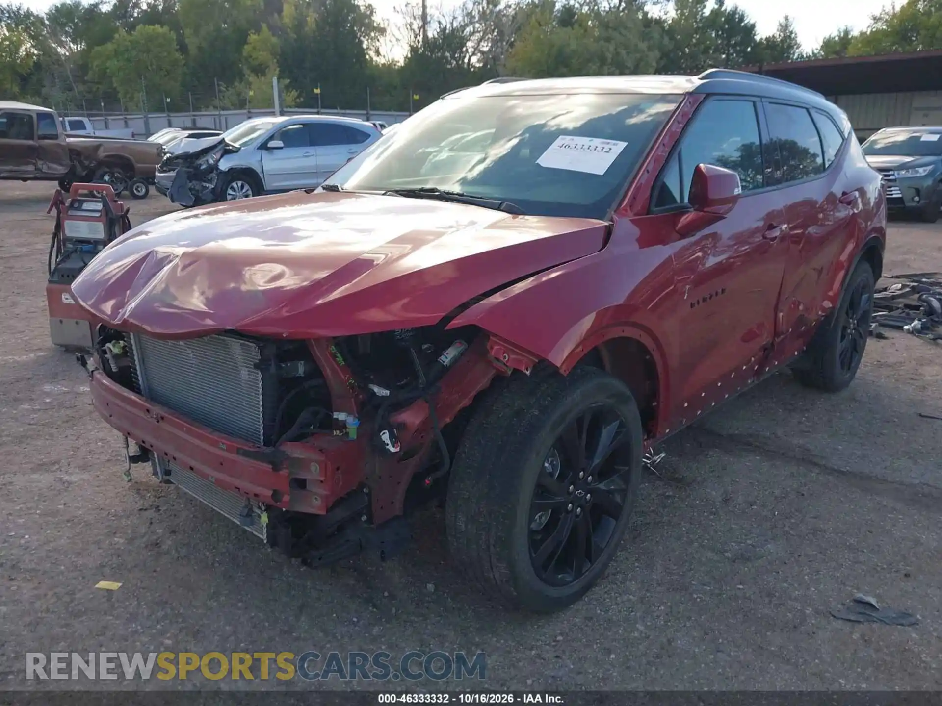 2 Photograph of a damaged car 3GNKBERS7NS129994 CHEVROLET BLAZER 2022
