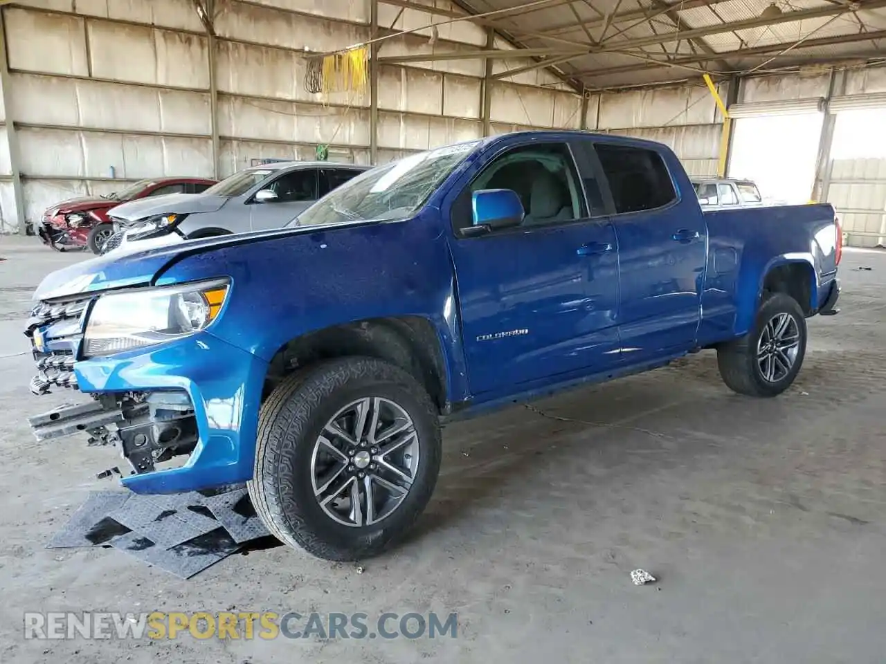 1 Photograph of a damaged car 1GCGSBENXM1188504 CHEVROLET COLORADO 2021