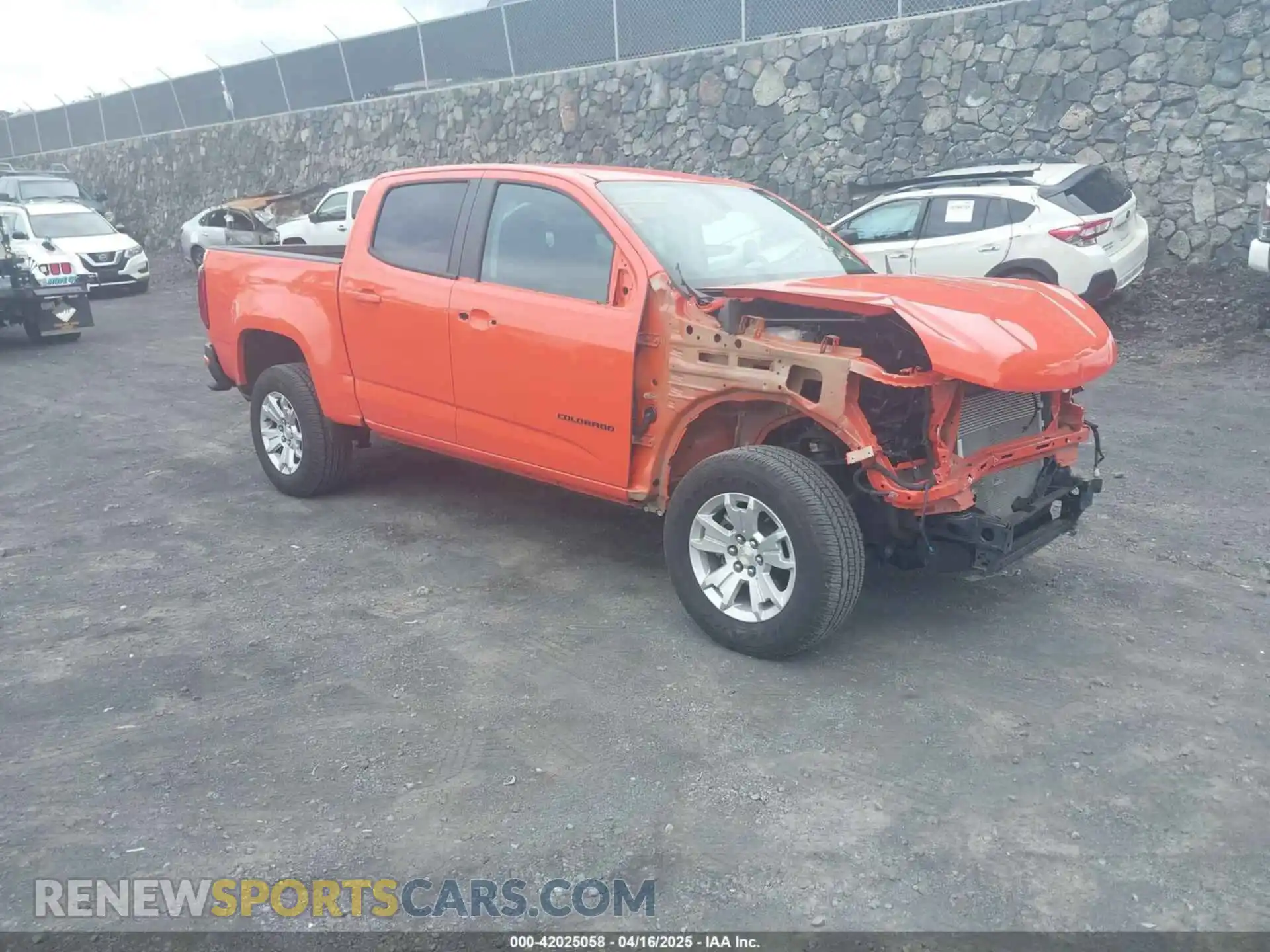 1 Photograph of a damaged car 1GCGSCENXM1297969 CHEVROLET COLORADO 2021