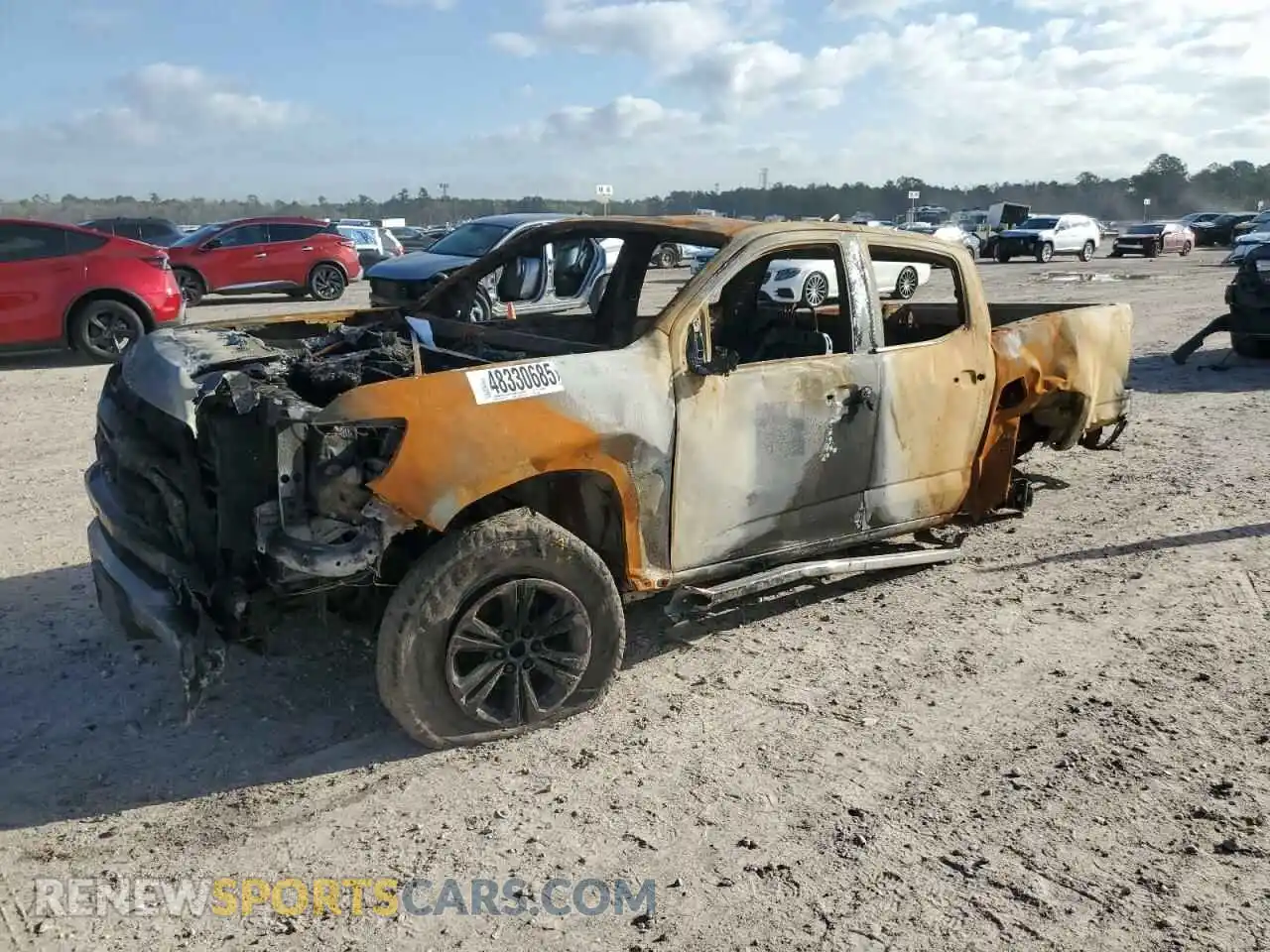 1 Photograph of a damaged car 1GCGTDENXM1168262 CHEVROLET COLORADO 2021