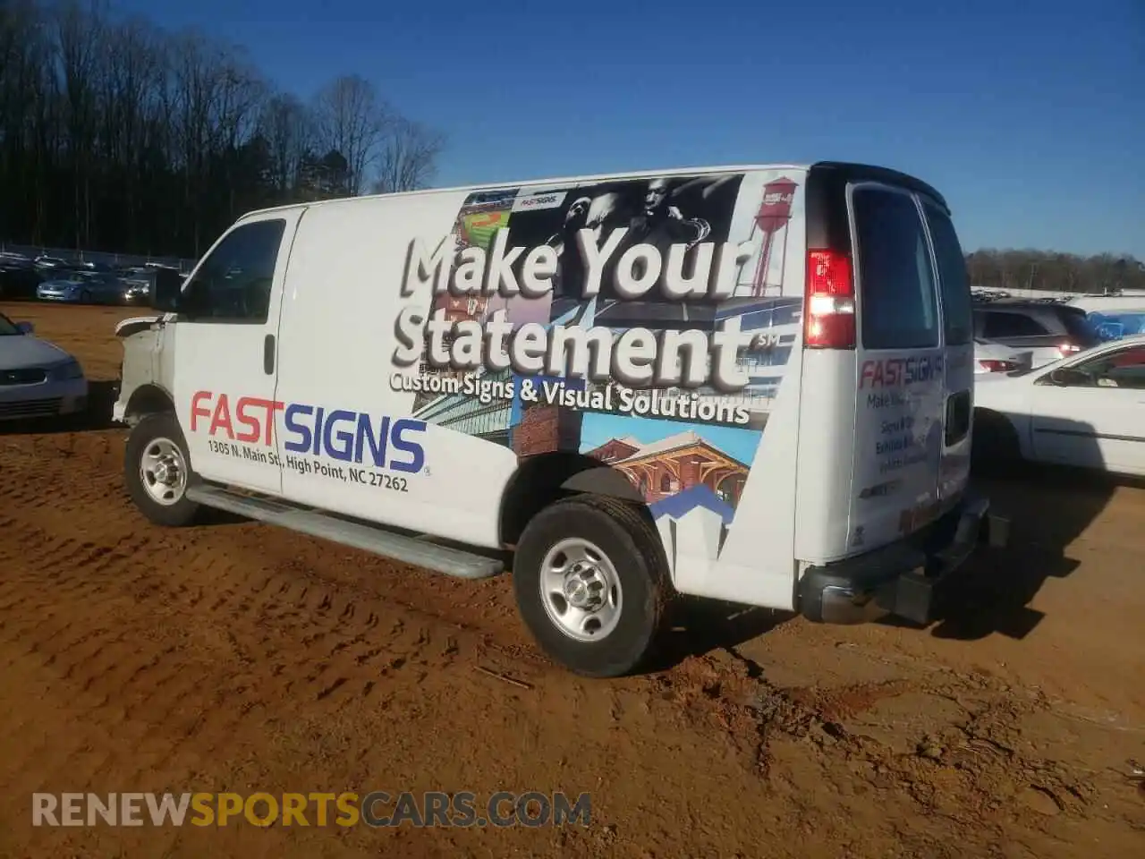 2 Photograph of a damaged car 1GCWGAFG1L1261782 CHEVROLET EXPRESS 2020