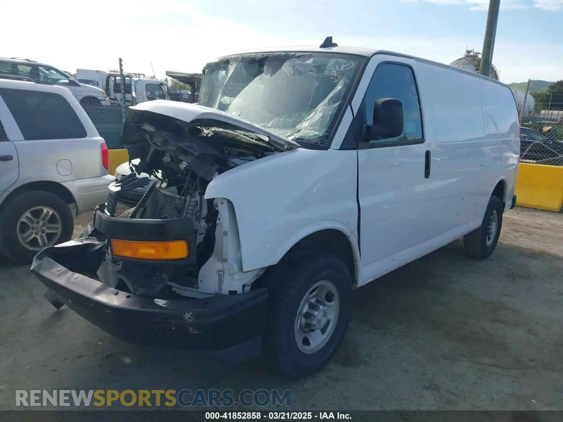 2 Photograph of a damaged car 1GCWGAFPXK1365332 CHEVROLET EXPRESS 2500 2019