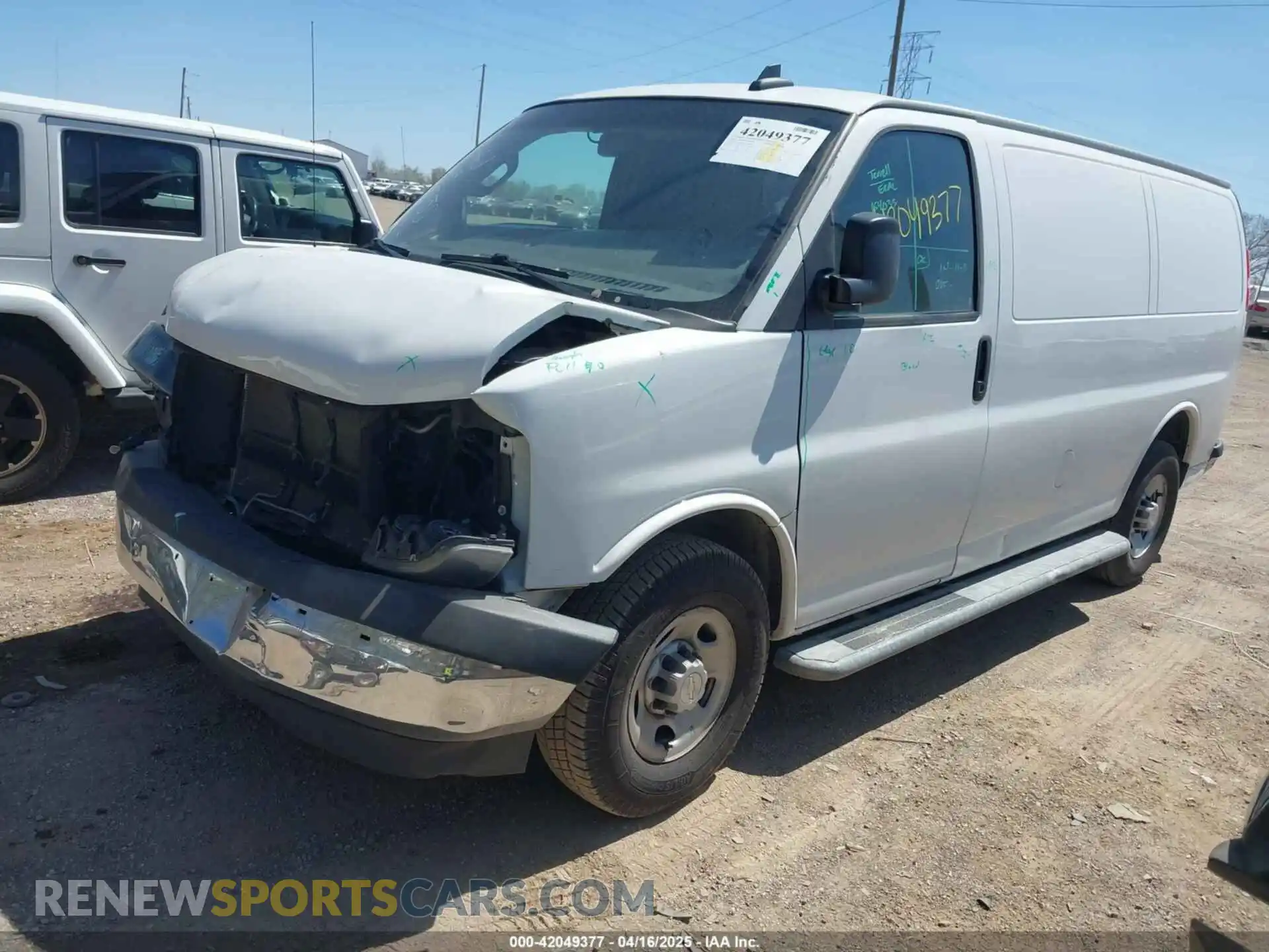 2 Photograph of a damaged car 1GCWGAFG9L1213396 CHEVROLET EXPRESS CARGO 2020