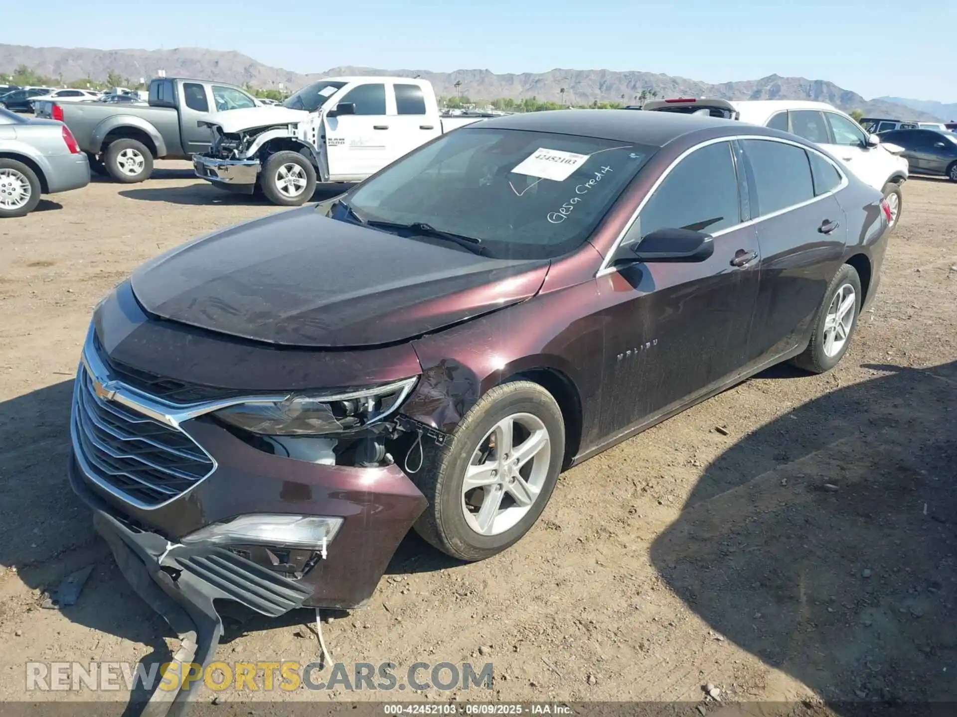2 Photograph of a damaged car 1G1ZC5ST4LF111065 CHEVROLET MALIBU 2020