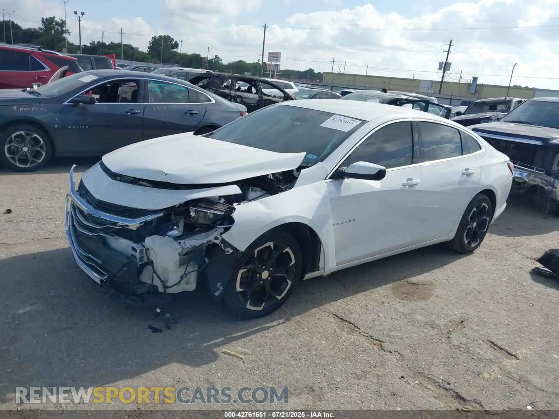 2 Photograph of a damaged car 1G1ZD5ST7MF034982 CHEVROLET MALIBU 2021