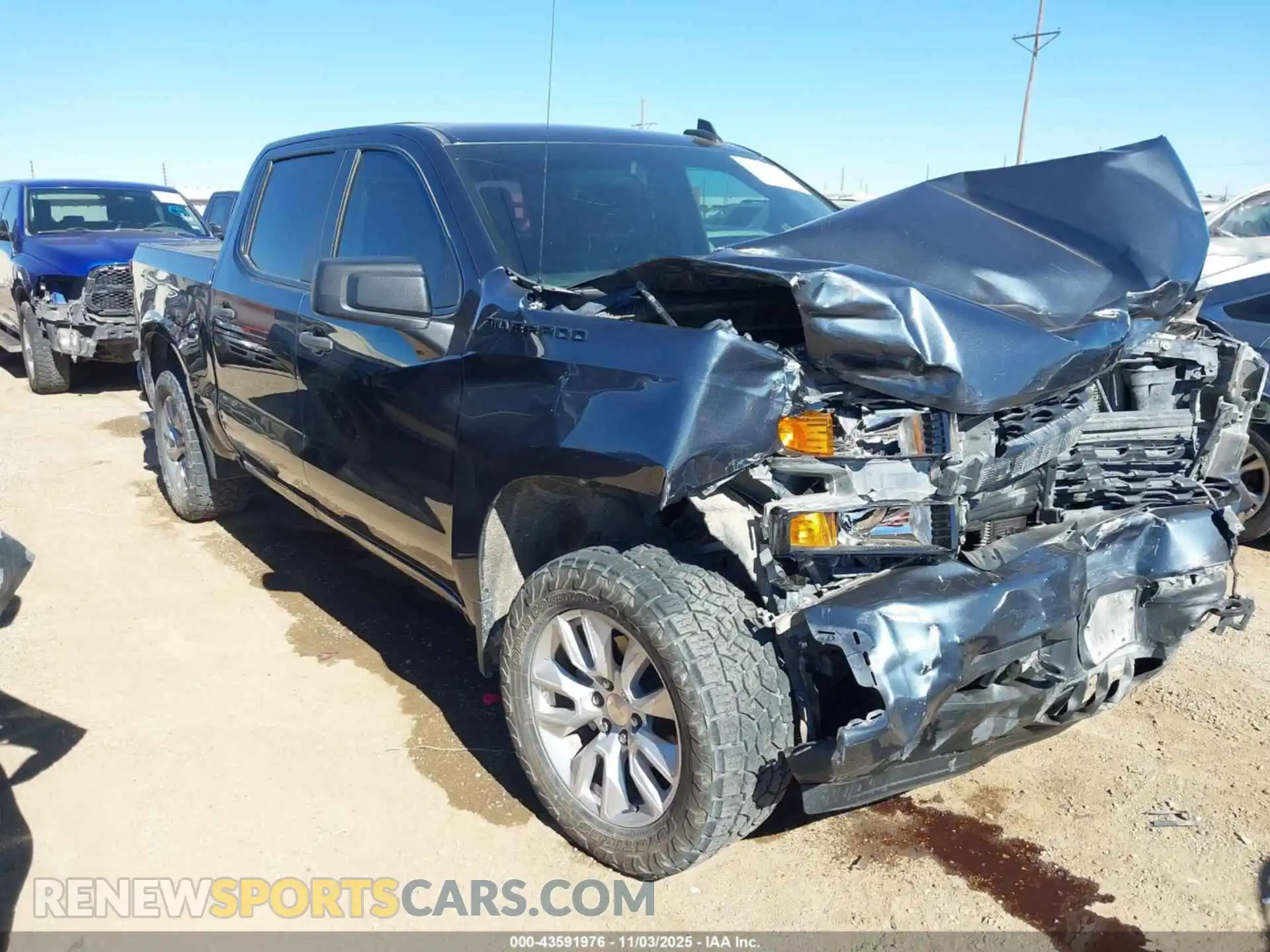 1 Photograph of a damaged car 1GCPWBEK0MZ282984 CHEVROLET SILVERADO 1500 2021