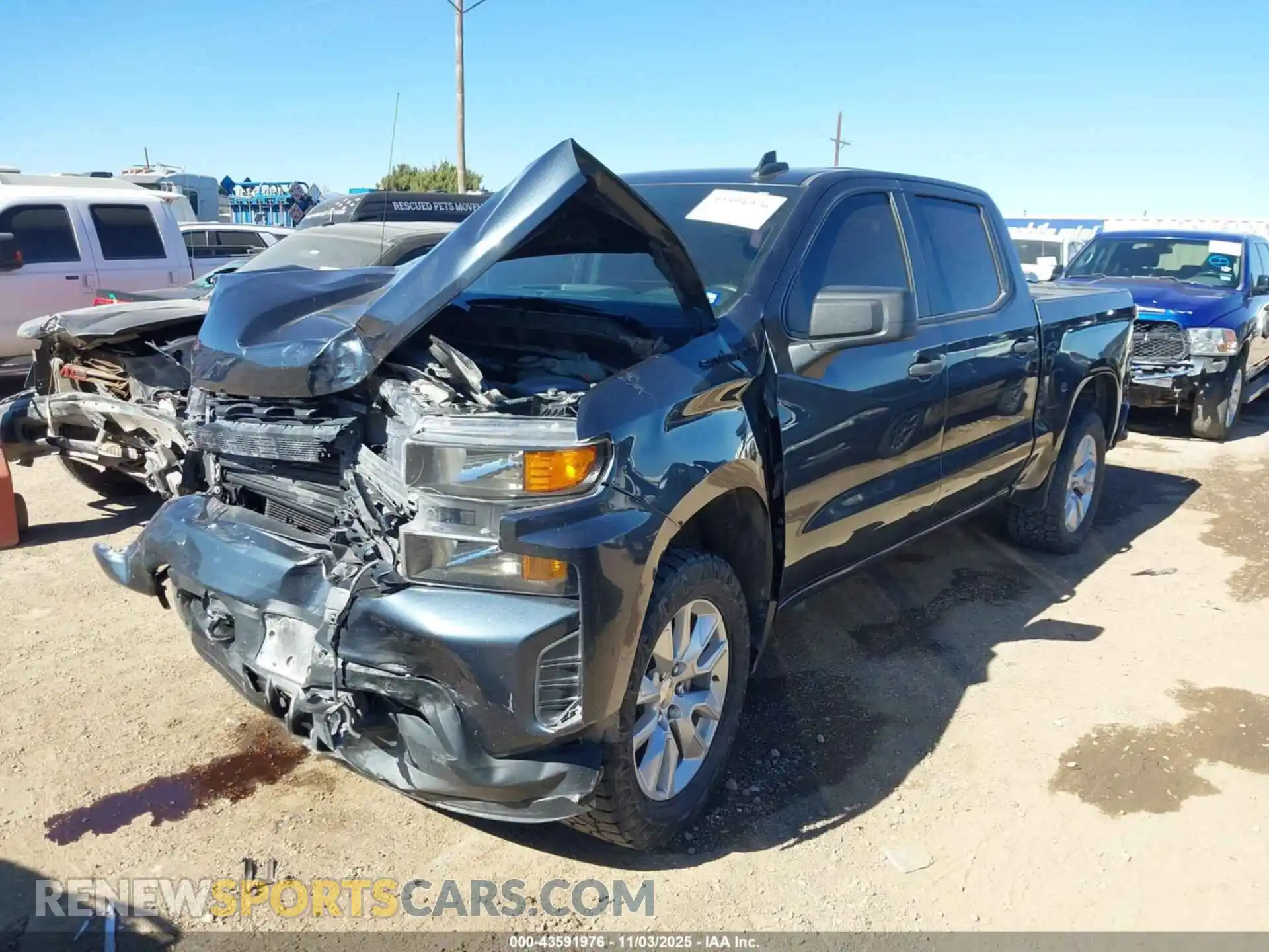 2 Photograph of a damaged car 1GCPWBEK0MZ282984 CHEVROLET SILVERADO 1500 2021