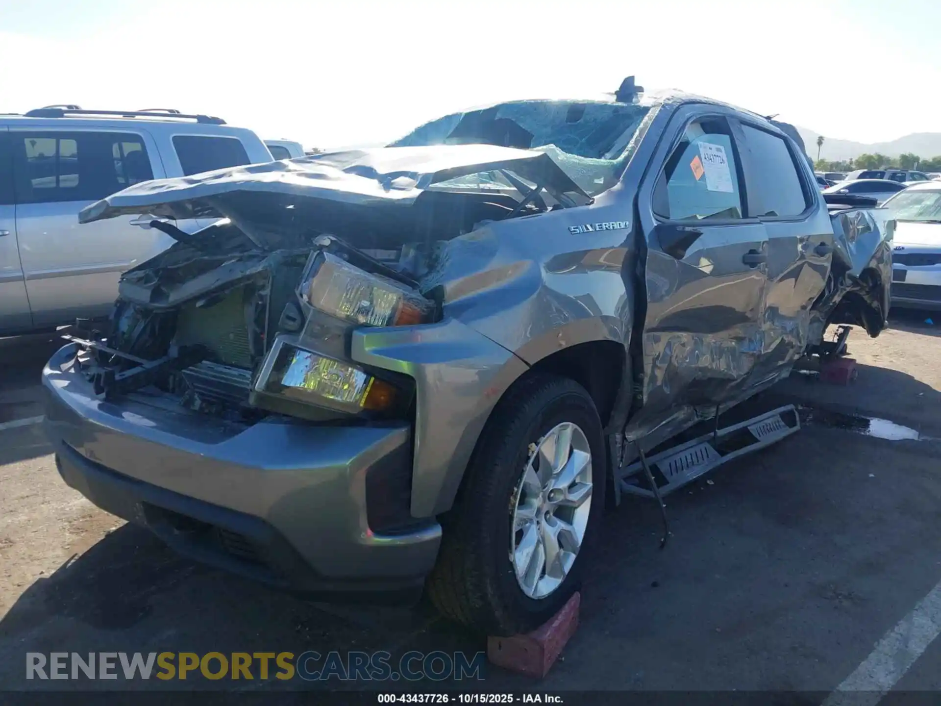 2 Photograph of a damaged car 1GCPWBEK3MZ148339 CHEVROLET SILVERADO 1500 2021