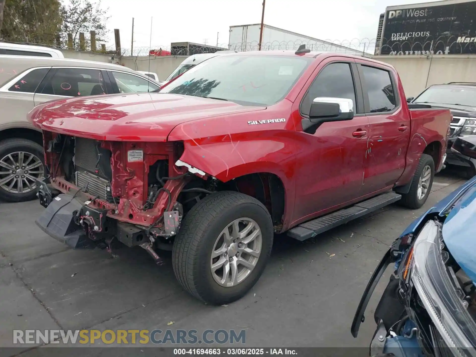 2 Photograph of a damaged car 1GCPWCEK6MZ382058 CHEVROLET SILVERADO 1500 2021
