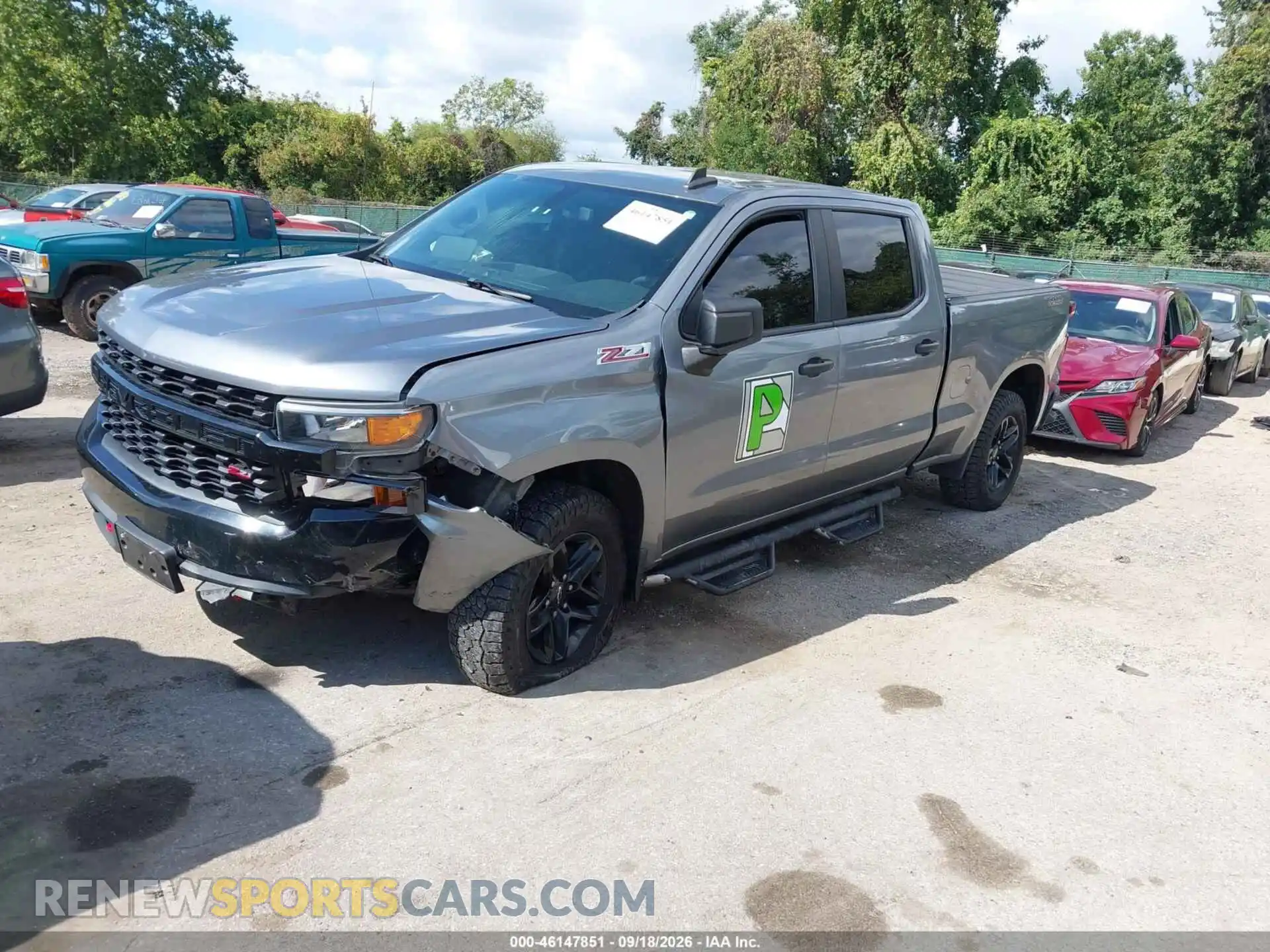 2 Photograph of a damaged car 1GCPYCEF2MZ239475 CHEVROLET SILVERADO 1500 2021