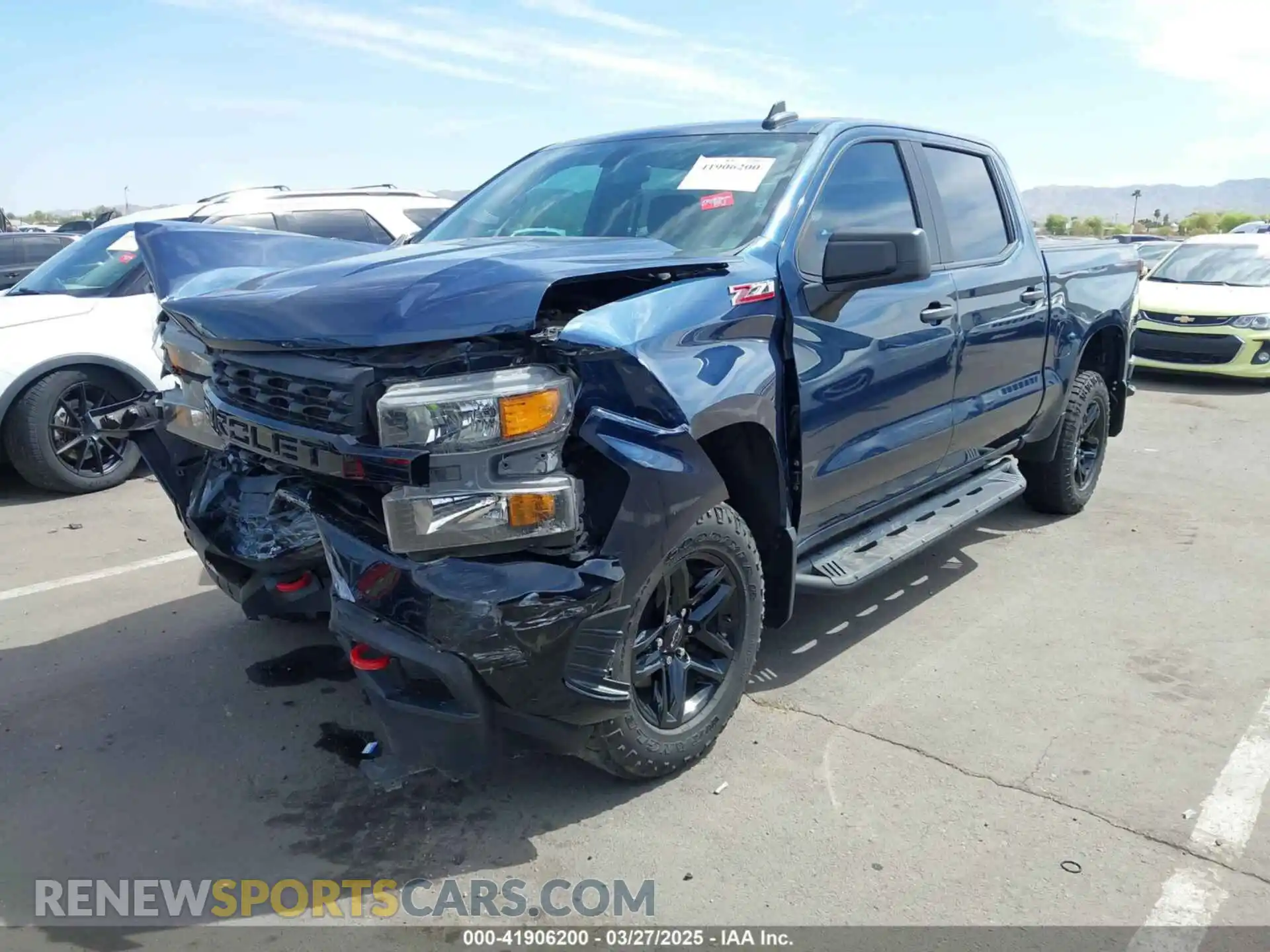 2 Photograph of a damaged car 3GCPYCEF0MG137222 CHEVROLET SILVERADO 1500 2021