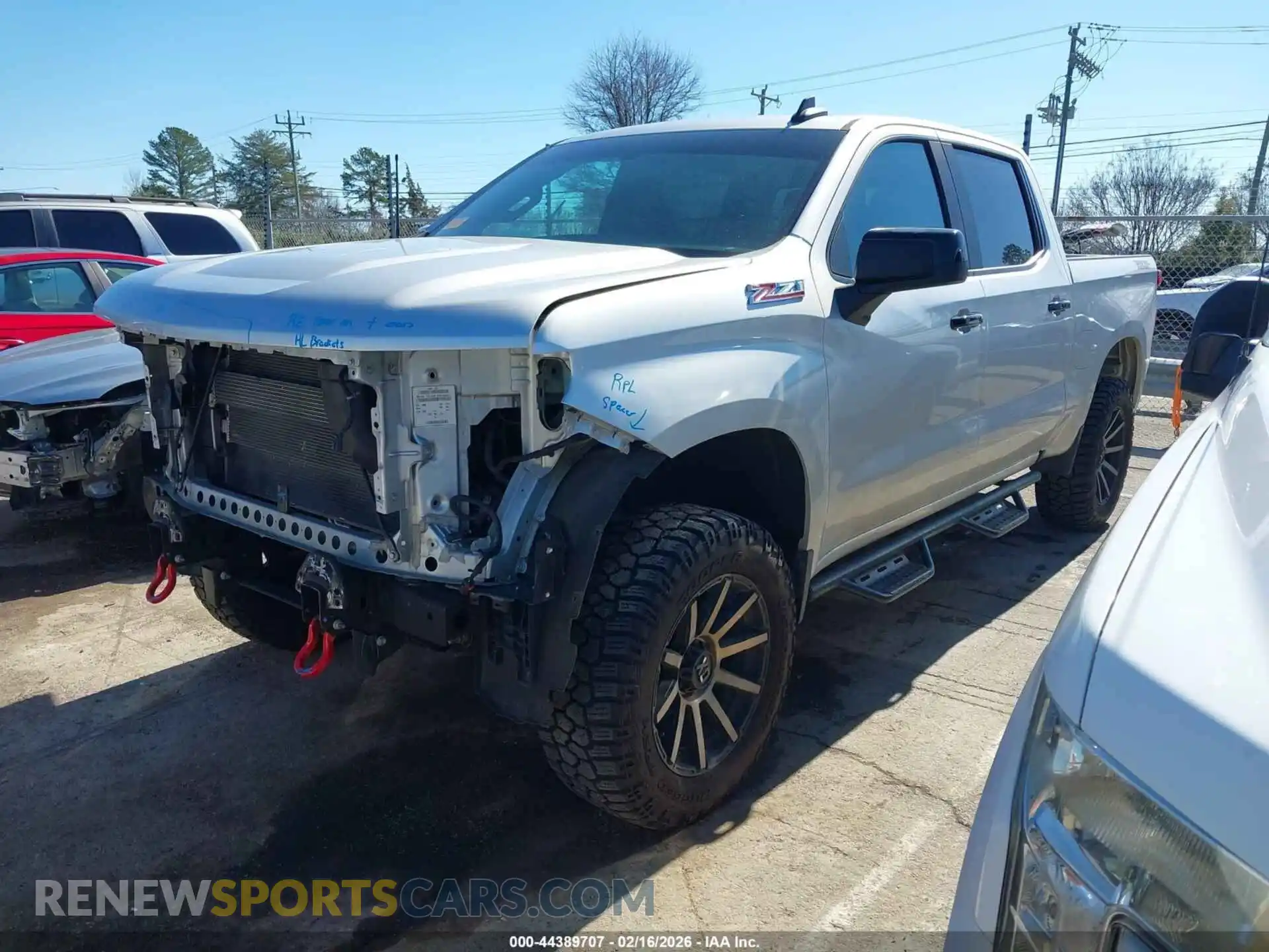 2 Photograph of a damaged car 3GCPYFED2MG212860 CHEVROLET SILVERADO 1500 2021