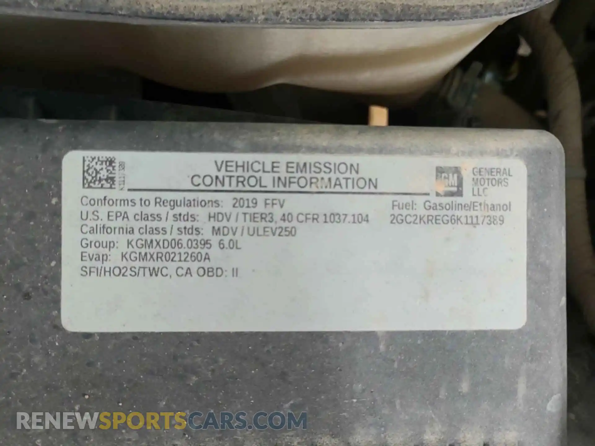 1 Photograph of a damaged car 2GC2KREG6K1117389 CHEVROLET SILVERADO 2019