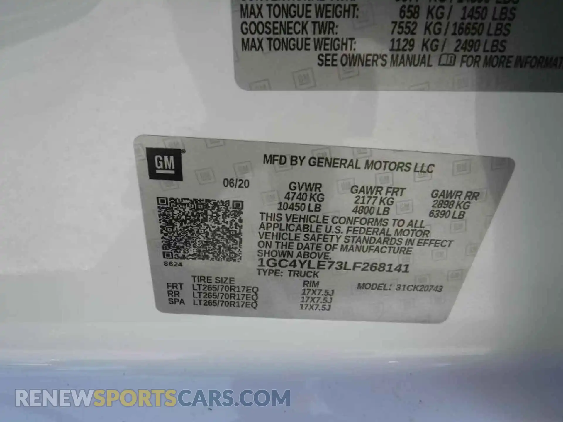 3 Photograph of a damaged car 1GC4YLE73LF268141 CHEVROLET SILVERADO 2020