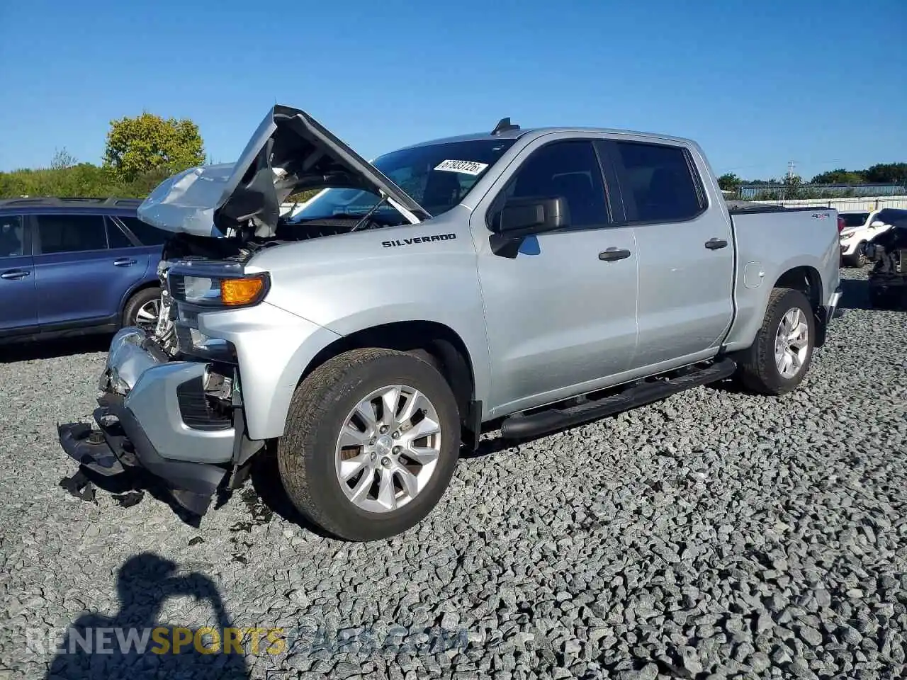 1 Photograph of a damaged car 1GCPYBEHXMZ174225 CHEVROLET SILVERADO 2021