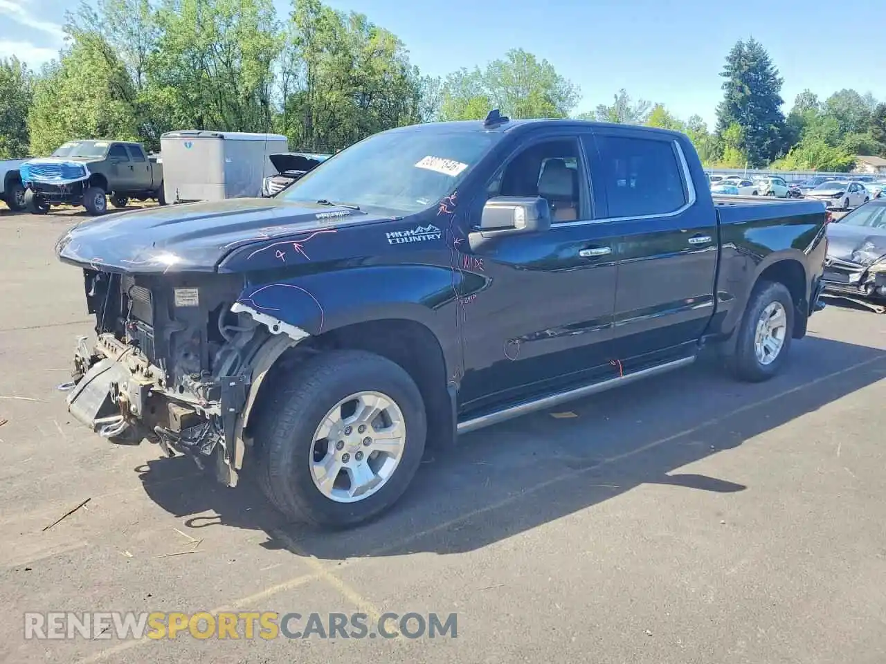 1 Фотография поврежденного автомобиля 1GCUYHET9MZ403567 CHEVROLET SILVERADO 2021