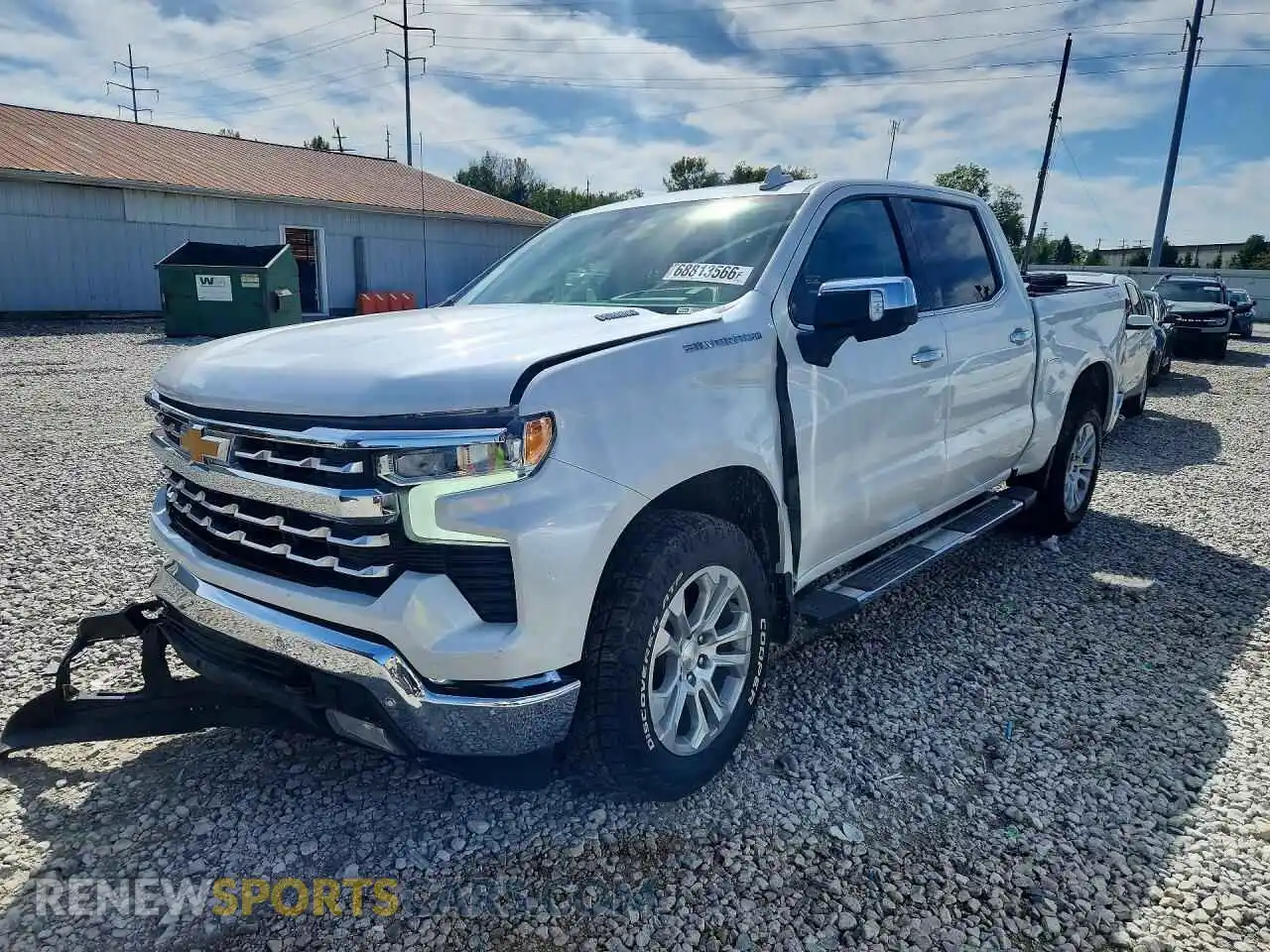 1 Photograph of a damaged car 3GCUDGET3NG677127 CHEVROLET SILVERADO 2022