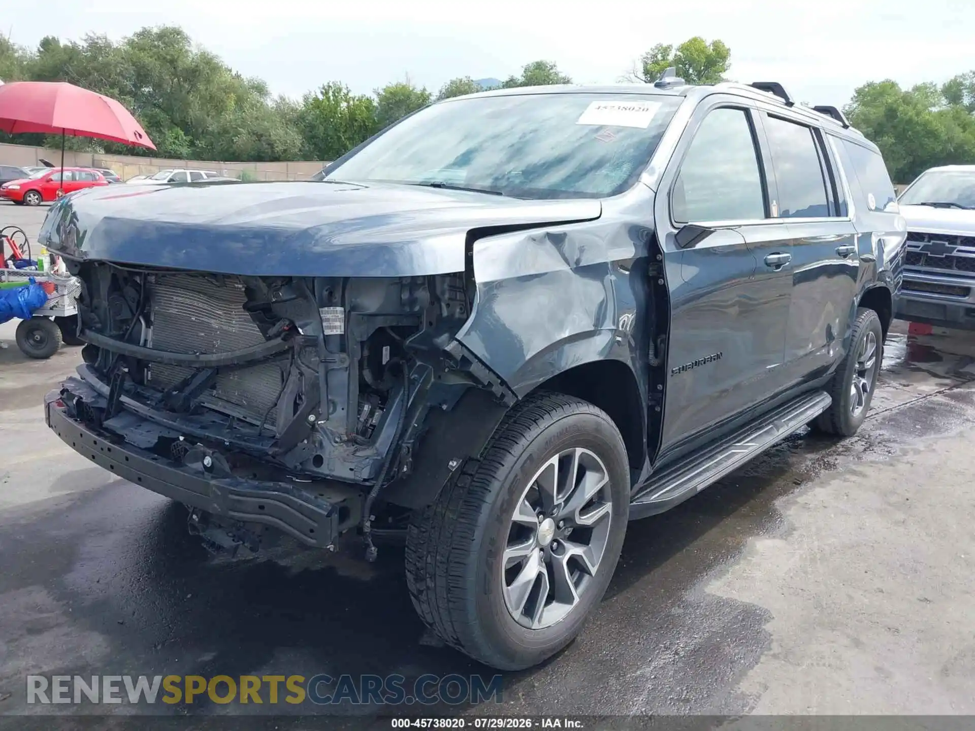 2 Photograph of a damaged car 1GNSKBKD2MR441927 CHEVROLET SUBURBAN 2021