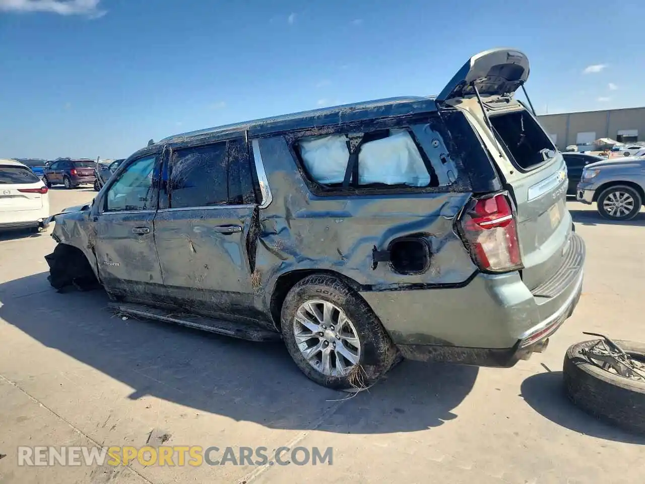 2 Photograph of a damaged car 1GNSCFKD1PR549755 CHEVROLET SUBURBAN 2023