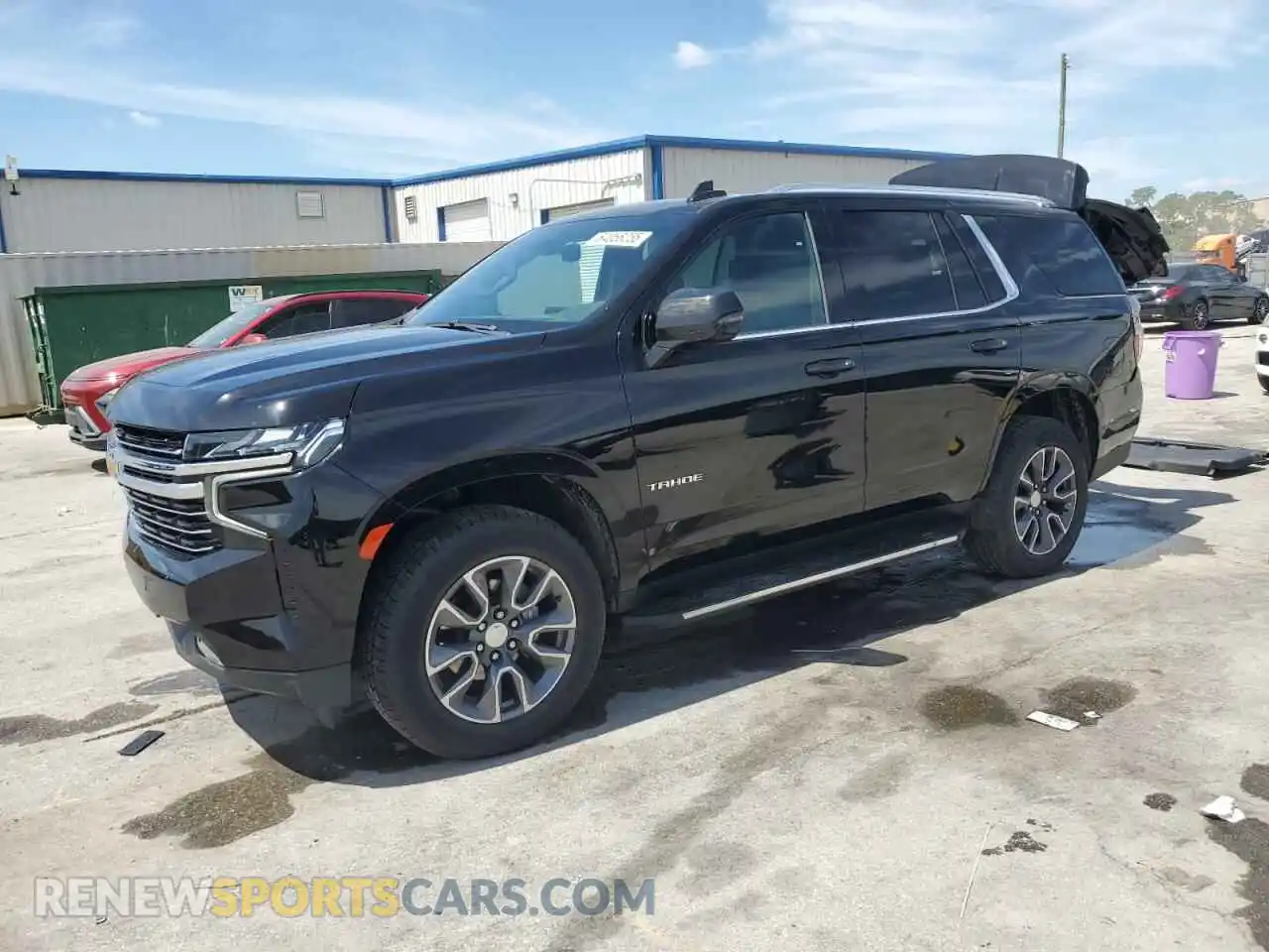 1 Photograph of a damaged car 1GNSCNKDXMR237553 CHEVROLET TAHOE 2021