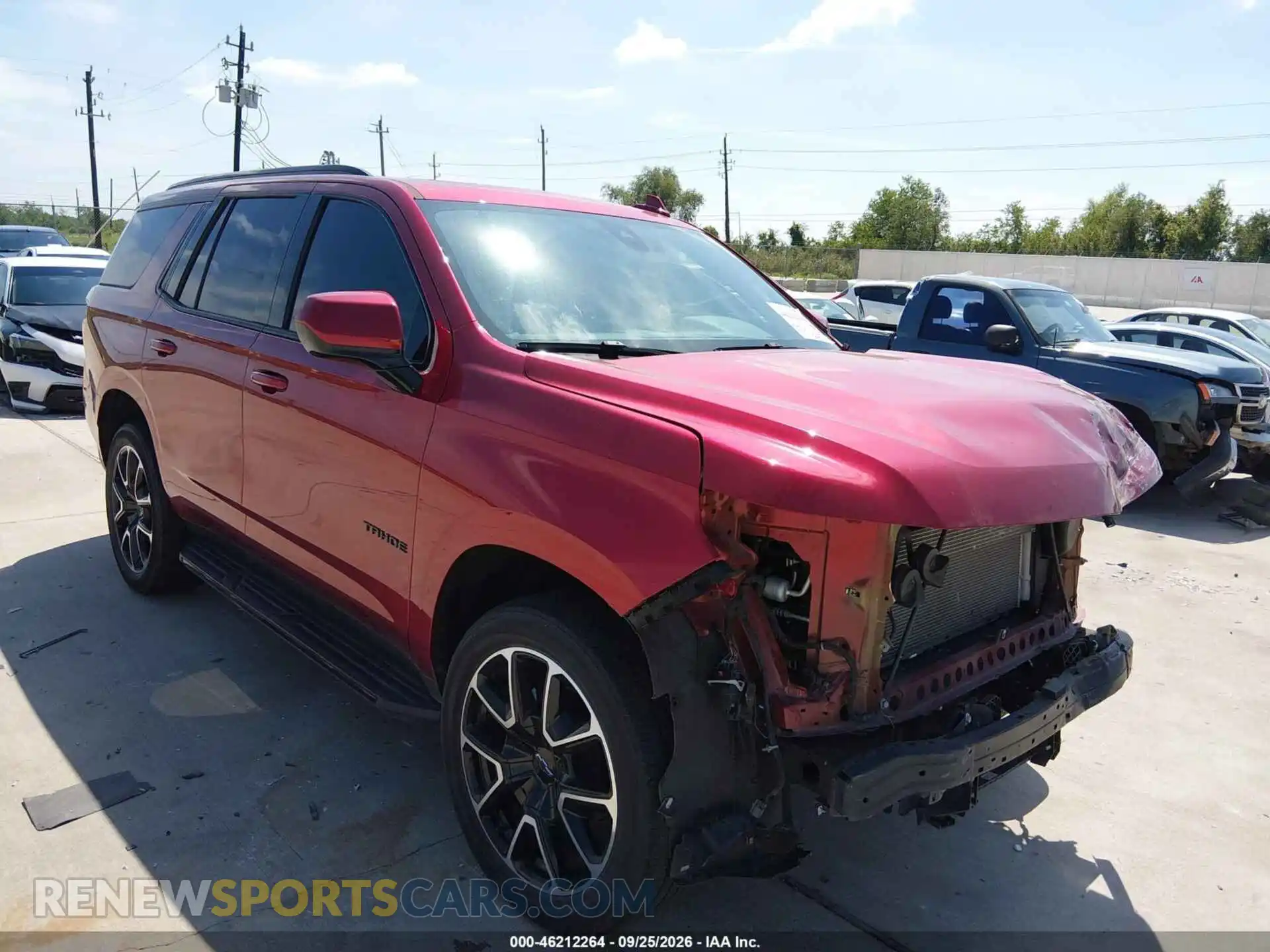 1 Photograph of a damaged car 1GNSCRKD0MR290902 CHEVROLET TAHOE 2021