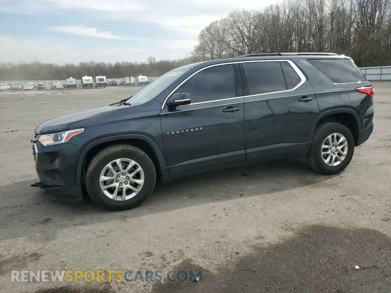 1 Photograph of a damaged car 1GNERGKWXMJ100653 CHEVROLET TRAVERSE 2021
