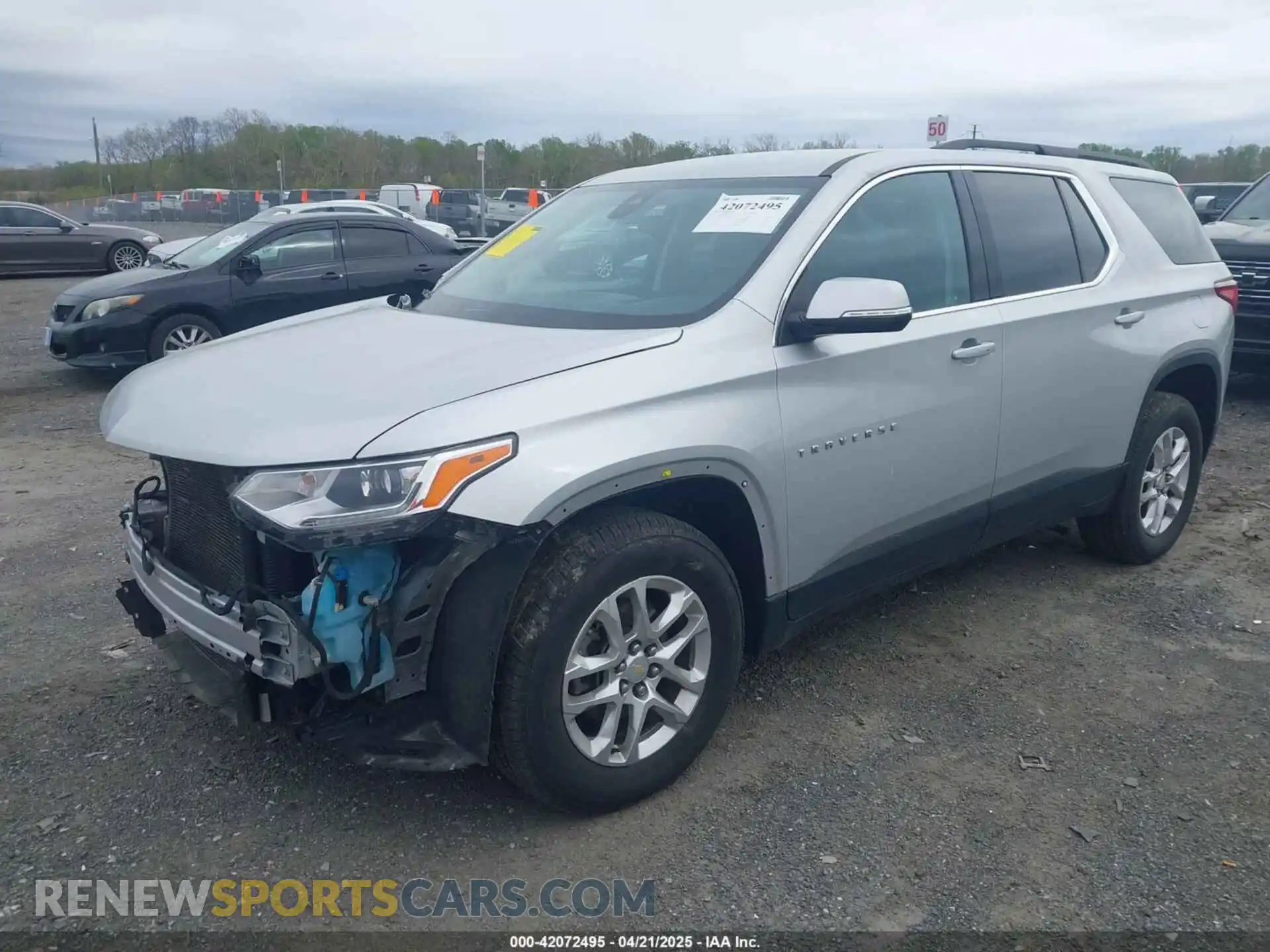 2 Фотография поврежденного автомобиля 1GNEVMKW6MJ221433 CHEVROLET TRAVERSE 2021