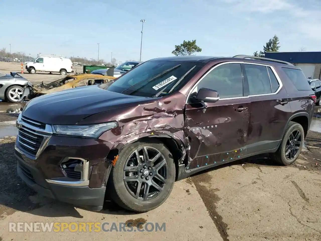 1 fotografías del automóvil dañado 1GNERGKW6NJ140682 CHEVROLET TRAVERSE 2022