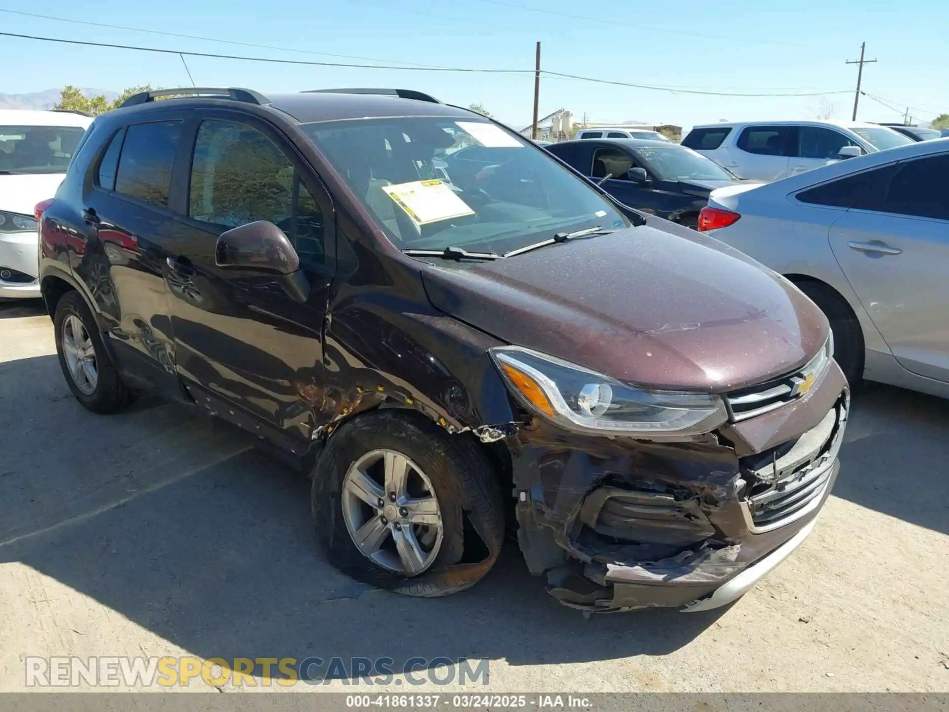 1 Photograph of a damaged car KL7CJPSM4MB364271 CHEVROLET TRAX 2021