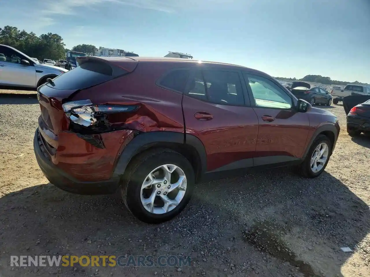 3 fotografías del automóvil dañado KL77LFE25RC161908 CHEVROLET TRAX 2024
