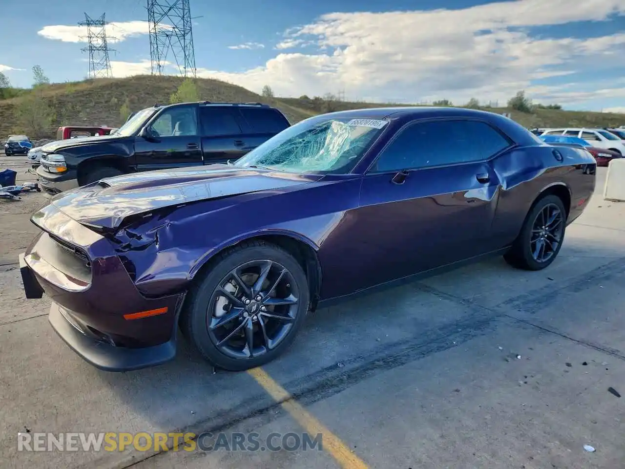 1 Photograph of a damaged car 2C3CDZKG5NH151990 DODGE CHALLENGER 2022