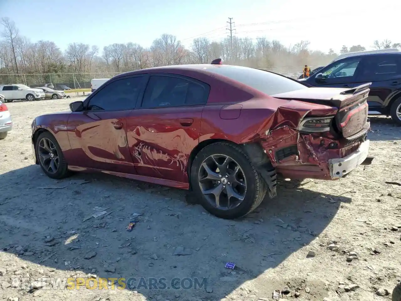 2 fotografías del automóvil dañado 2C3CDXHG3KH754458 DODGE CHARGER 2019