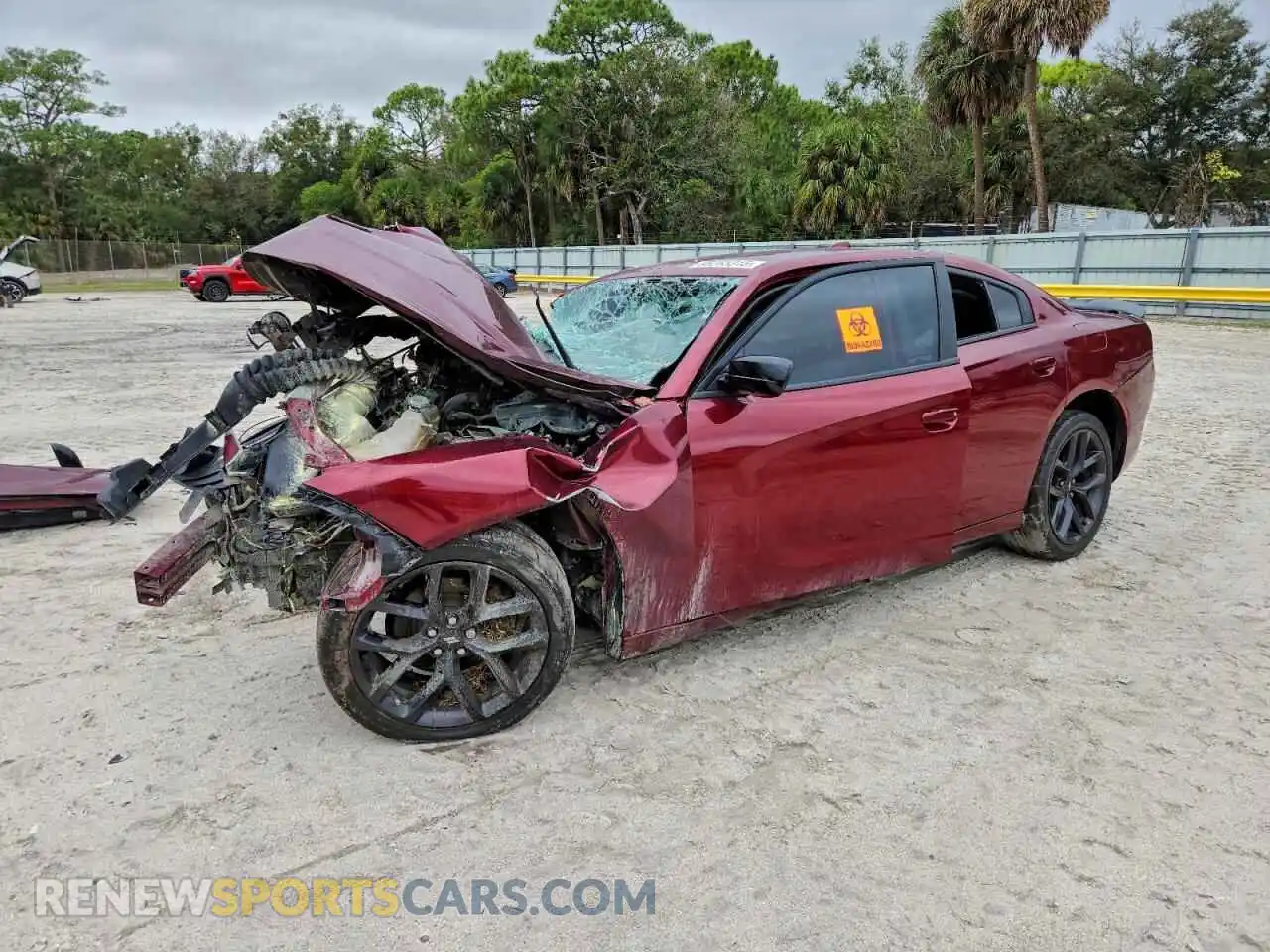 1 Photograph of a damaged car 2C3CDXBG6MH625867 DODGE CHARGER 2021
