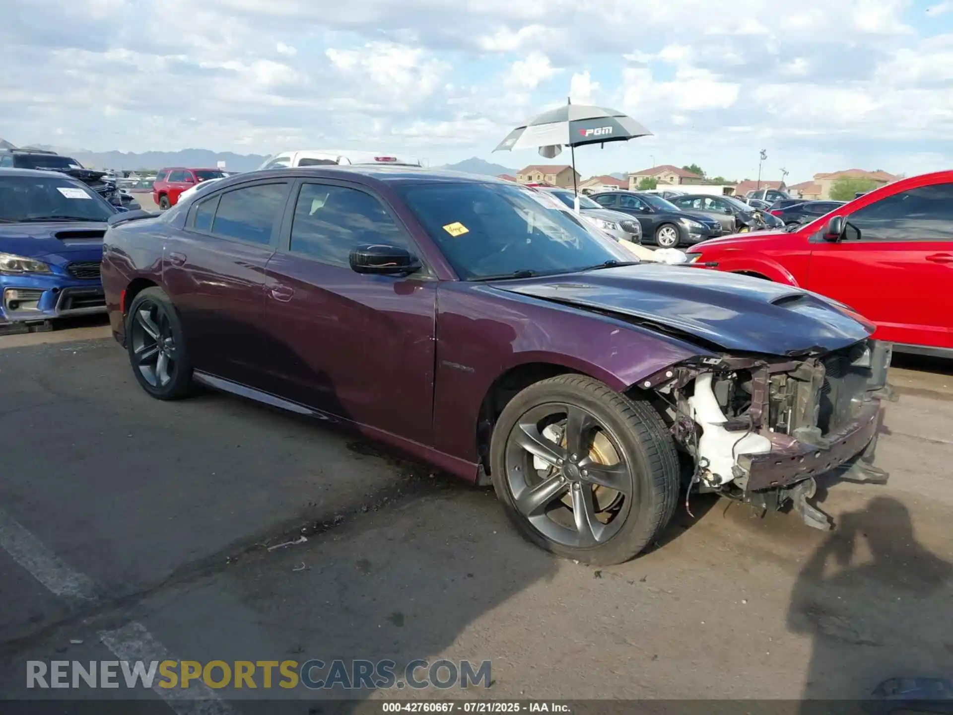 1 Photograph of a damaged car 2C3CDXCT2MH574377 DODGE CHARGER 2021