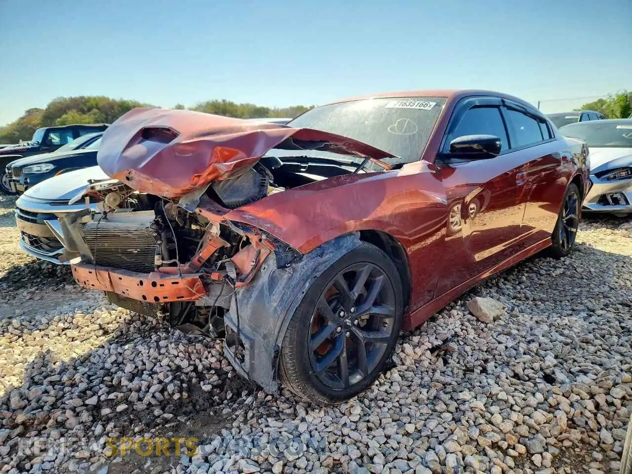 1 Photograph of a damaged car 2C3CDXHG0MH602141 DODGE CHARGER 2021