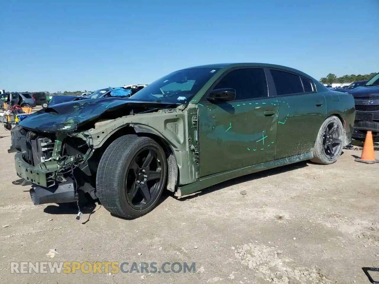 1 Photograph of a damaged car 2C3CDXHG9MH612232 DODGE CHARGER 2021