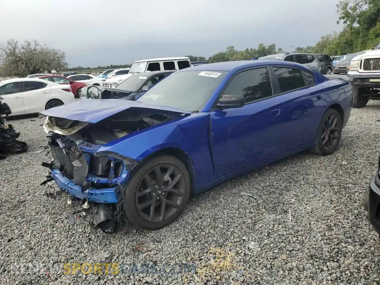 1 Photograph of a damaged car 2C3CDXBG3NH210247 DODGE CHARGER 2022