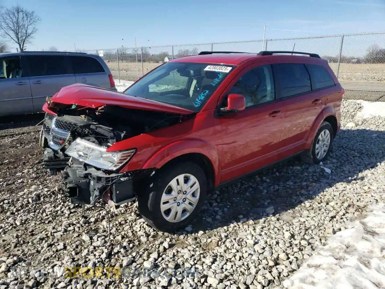 1 Photograph of a damaged car 3C4PDCBBXKT833779 DODGE JOURNEY 2019